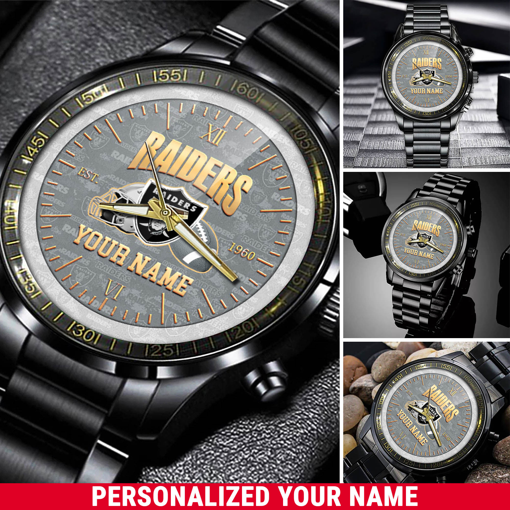 jwfancy las vegas raiders nfl personalized black watch new collection for fans qzkki