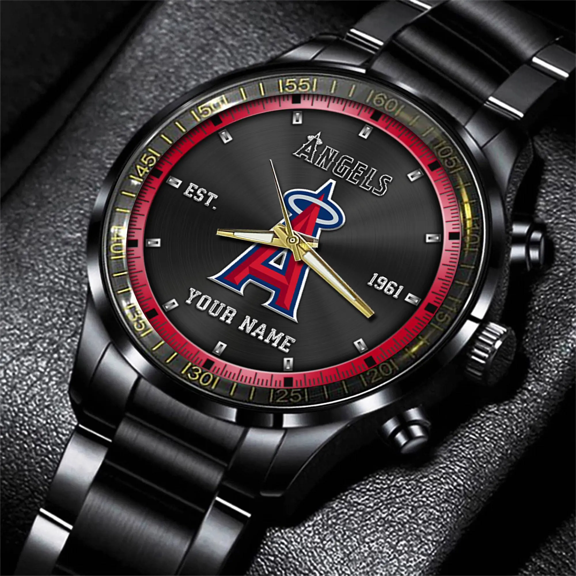 jwfancy los angeles angels mlb personalized black style hand watch gifts for fan lhka0