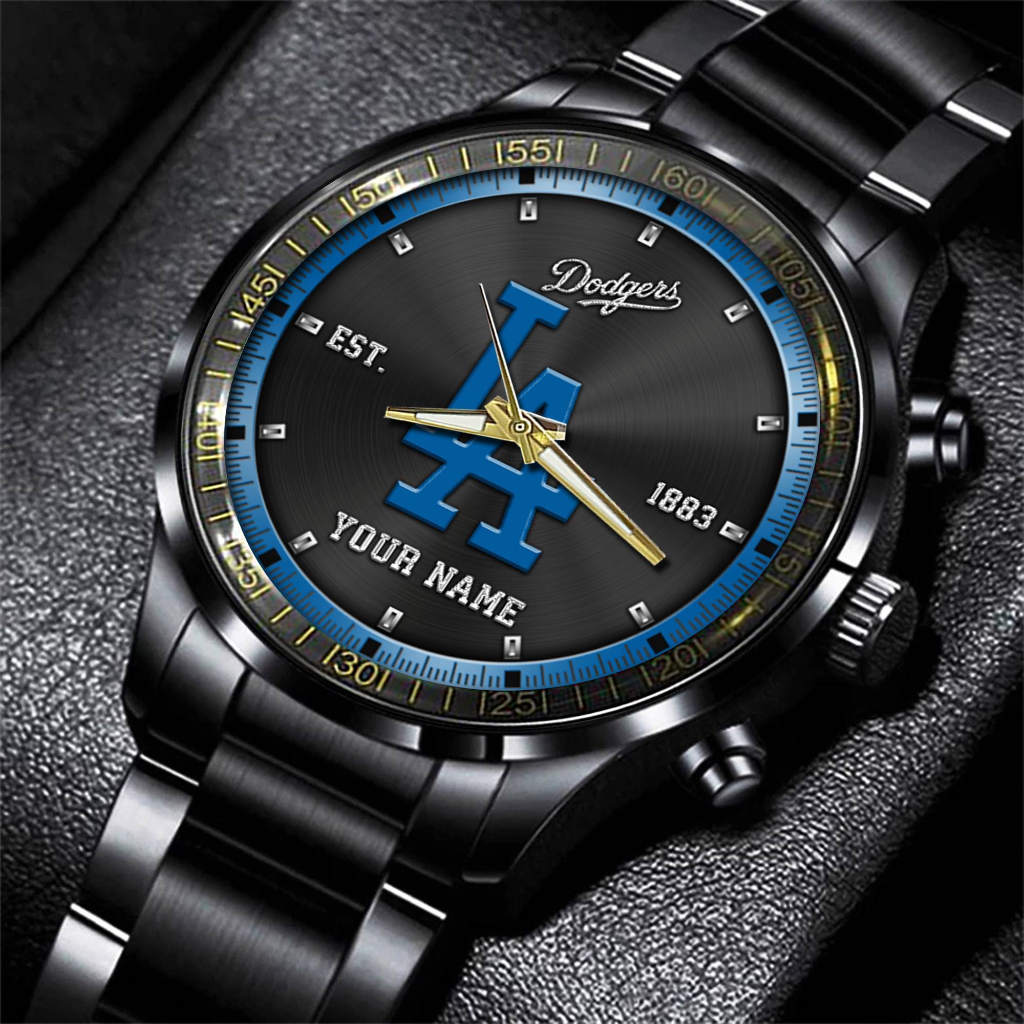 jwfancy los angeles dodgers mlb personalized black style hand watch gifts for fan gukex