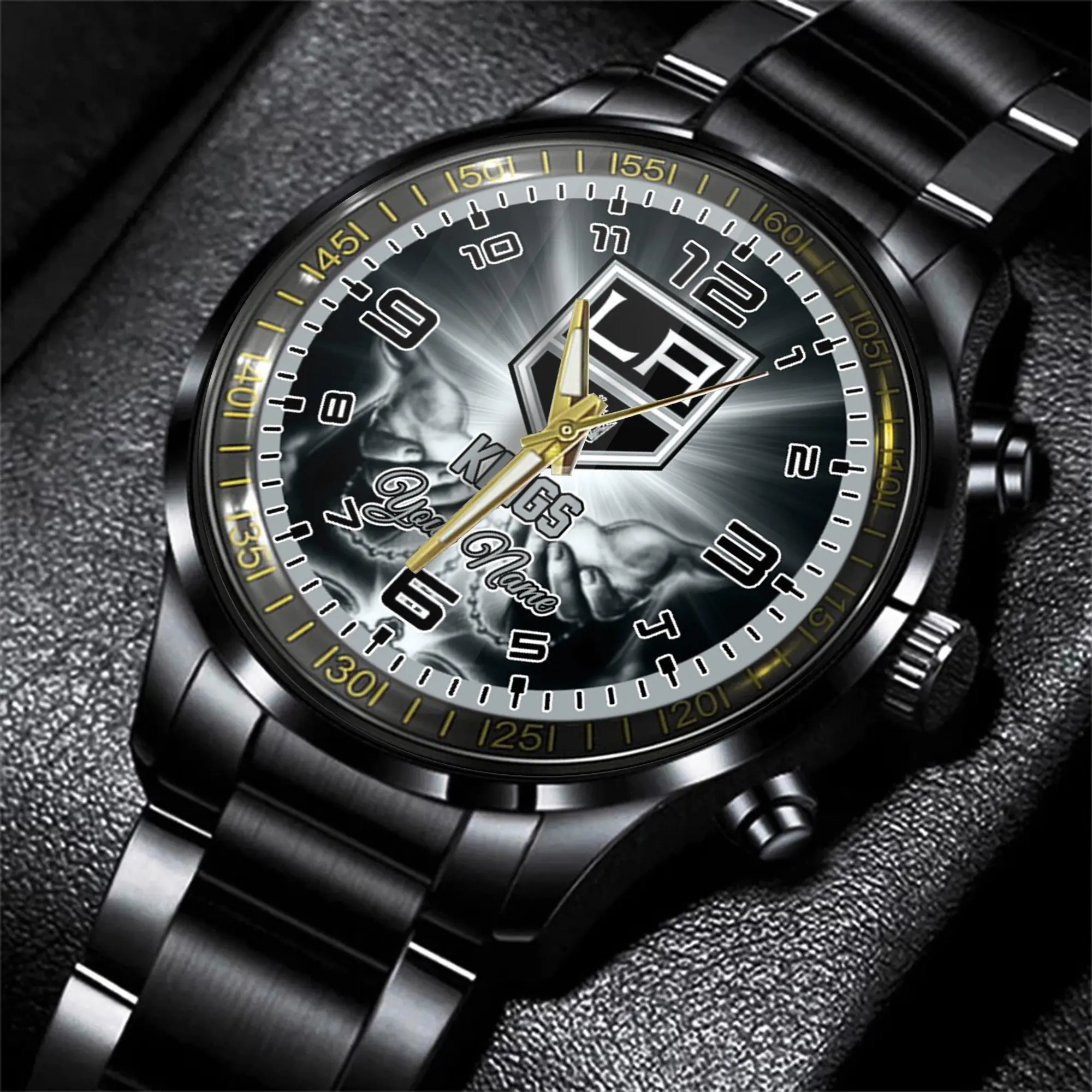 jwfancy los angeles kings nhl men black hand watch personalized gift for fans whqbr