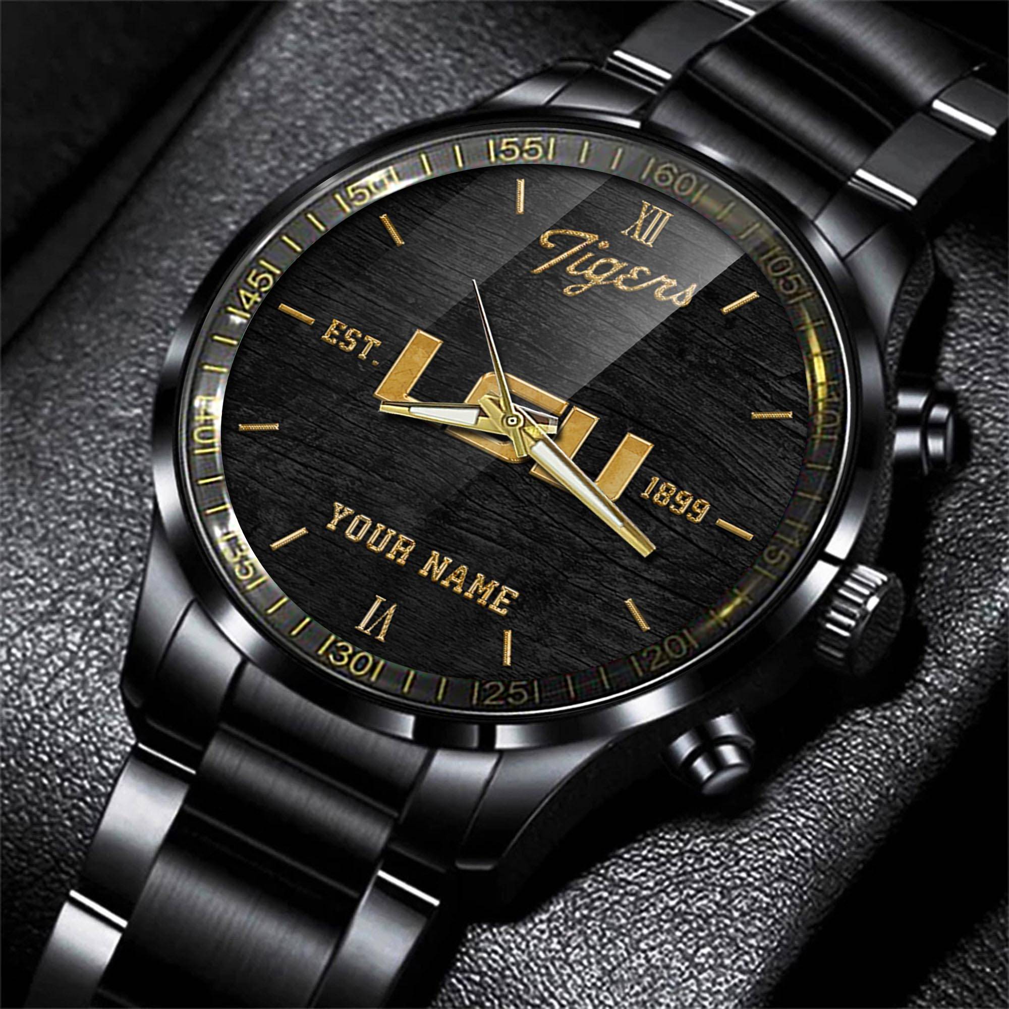 jwfancy lsu tigers ncaa personalized black style hand watch gifts for fan 7vwet