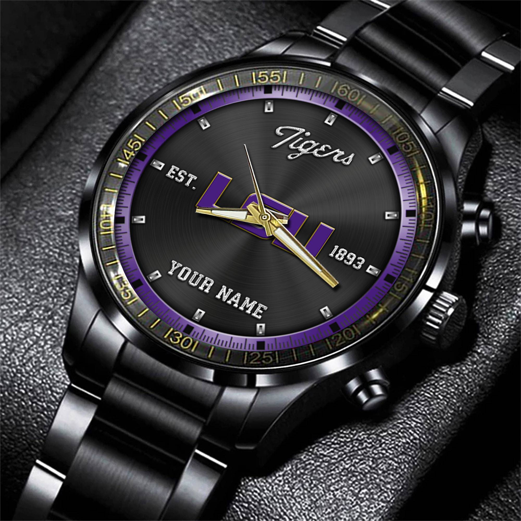 jwfancy lsu tigers ncaa personalized black style hand watch gifts for fan h8dv4