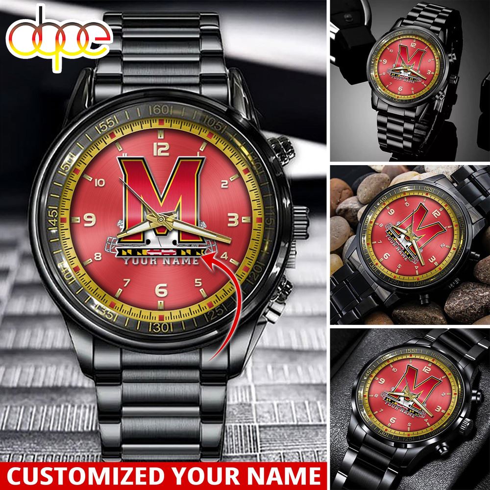 jwfancy maryland terrapins ncaa personalized sport watch gift for fans for this season yz8ph