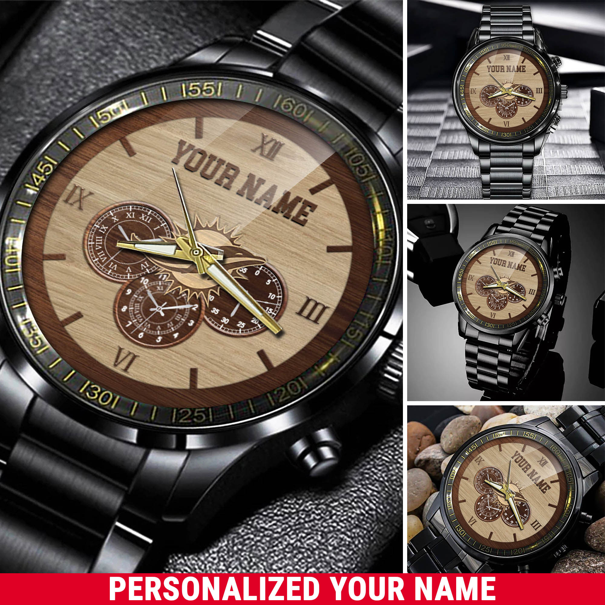 jwfancy miami dolphins nfl black fashion watch customized your name wfgye