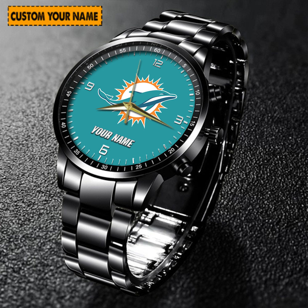 jwfancy miami dolphins nfl new personalized hand watch for fan kpqbc