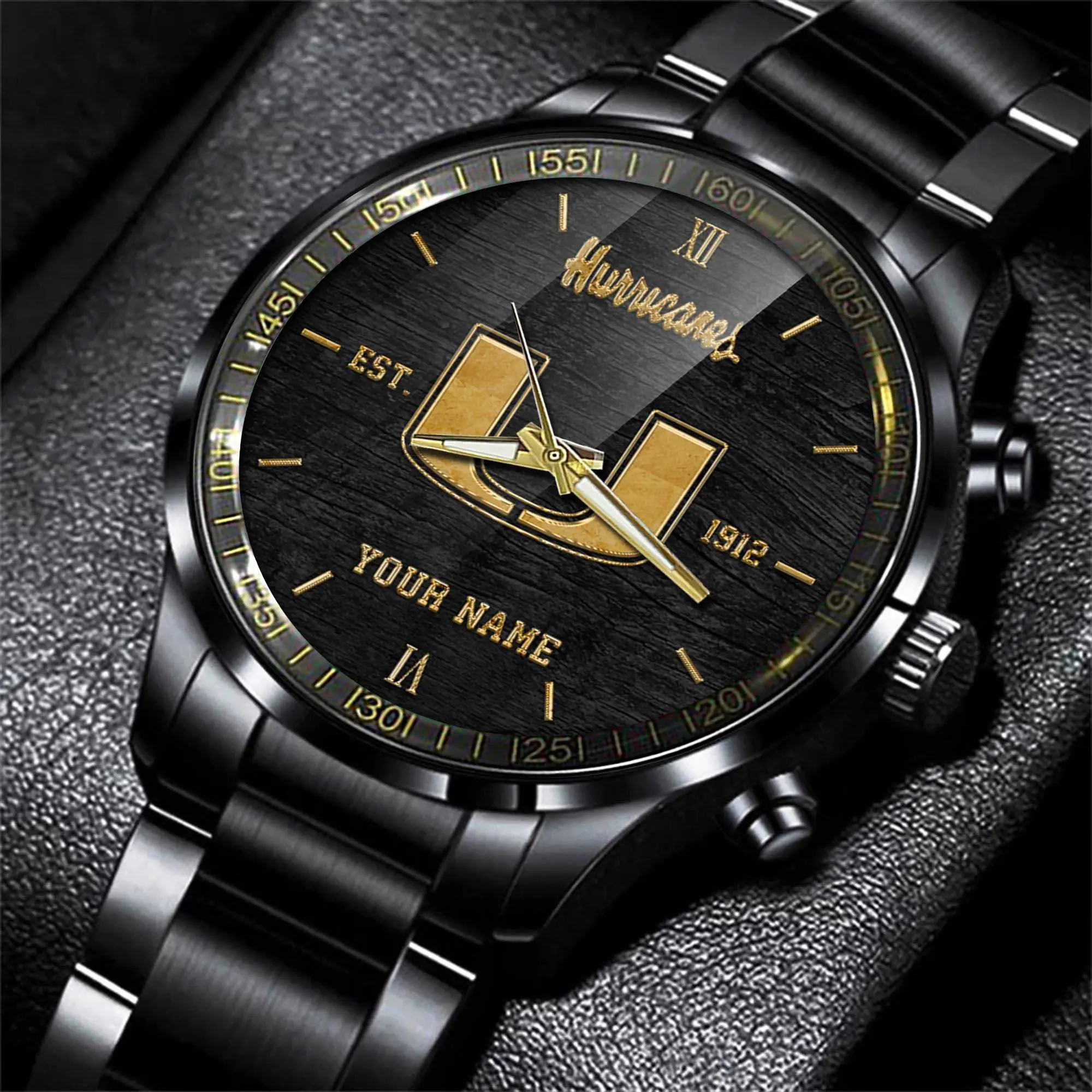 jwfancy miami hurricanes ncaa personalized black style hand watch gifts for fan lf6ou