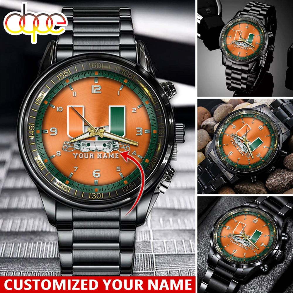 jwfancy miami hurricanes ncaa personalized sport watch gift for fans for this season ipsda