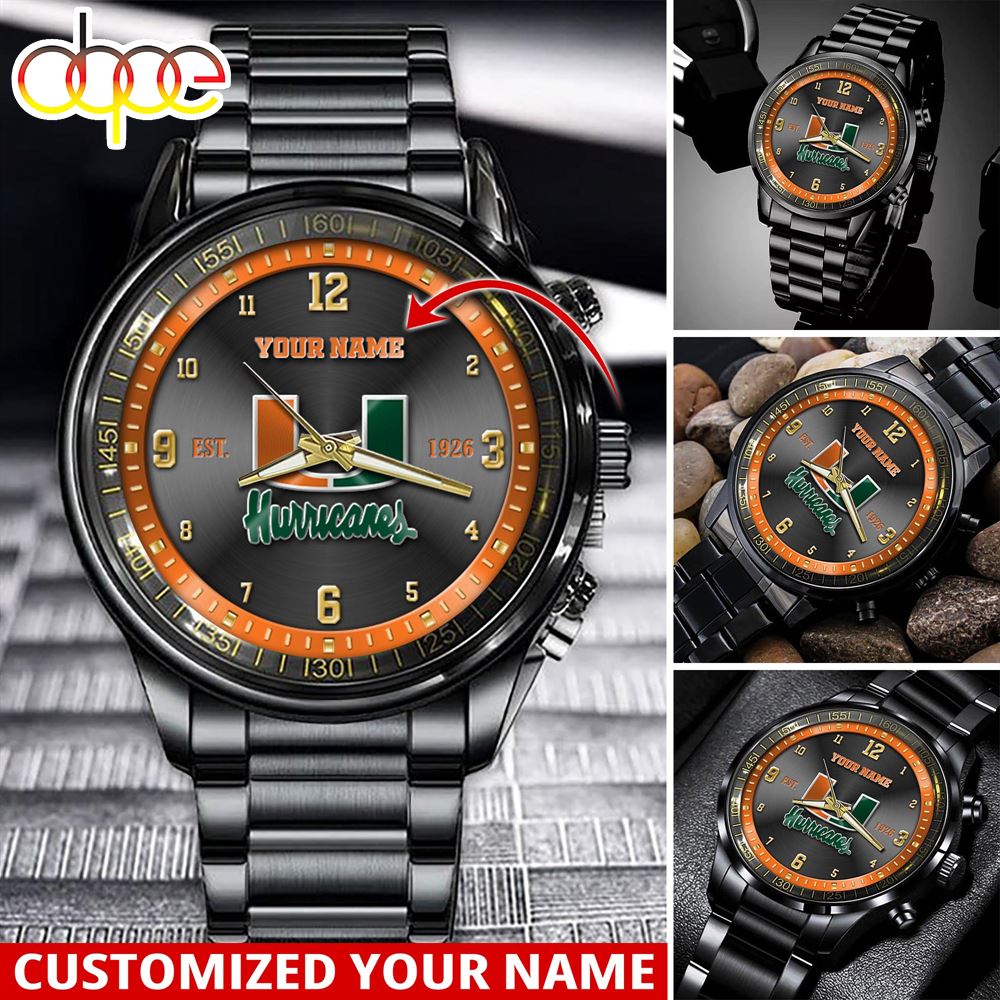 jwfancy miami hurricanes ncaa personalized sport watch gift for fans for this season xkipy