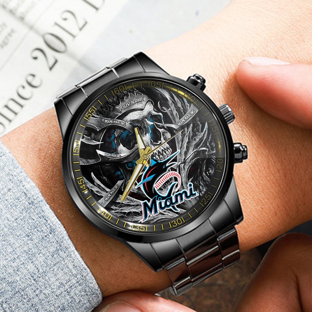 jwfancy miami marlins mlb men hand watch personalized gift for fans y4joo
