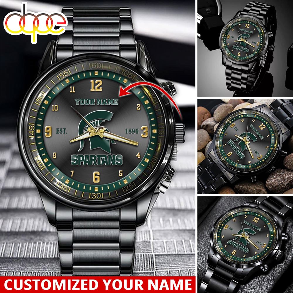jwfancy michigan state spartans ncaa personalized sport watch gift for fans for this season 4njoy