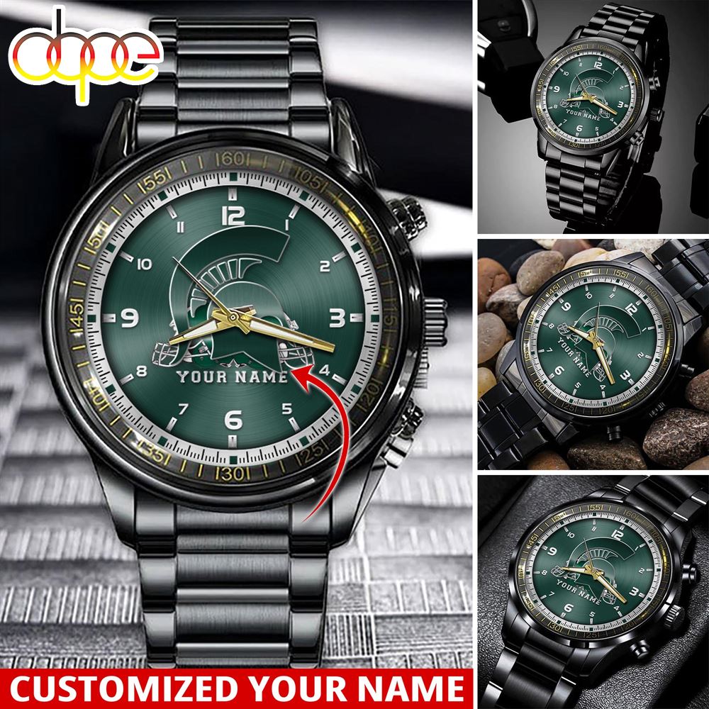 jwfancy michigan state spartans ncaa personalized sport watch gift for fans for this season wsaia
