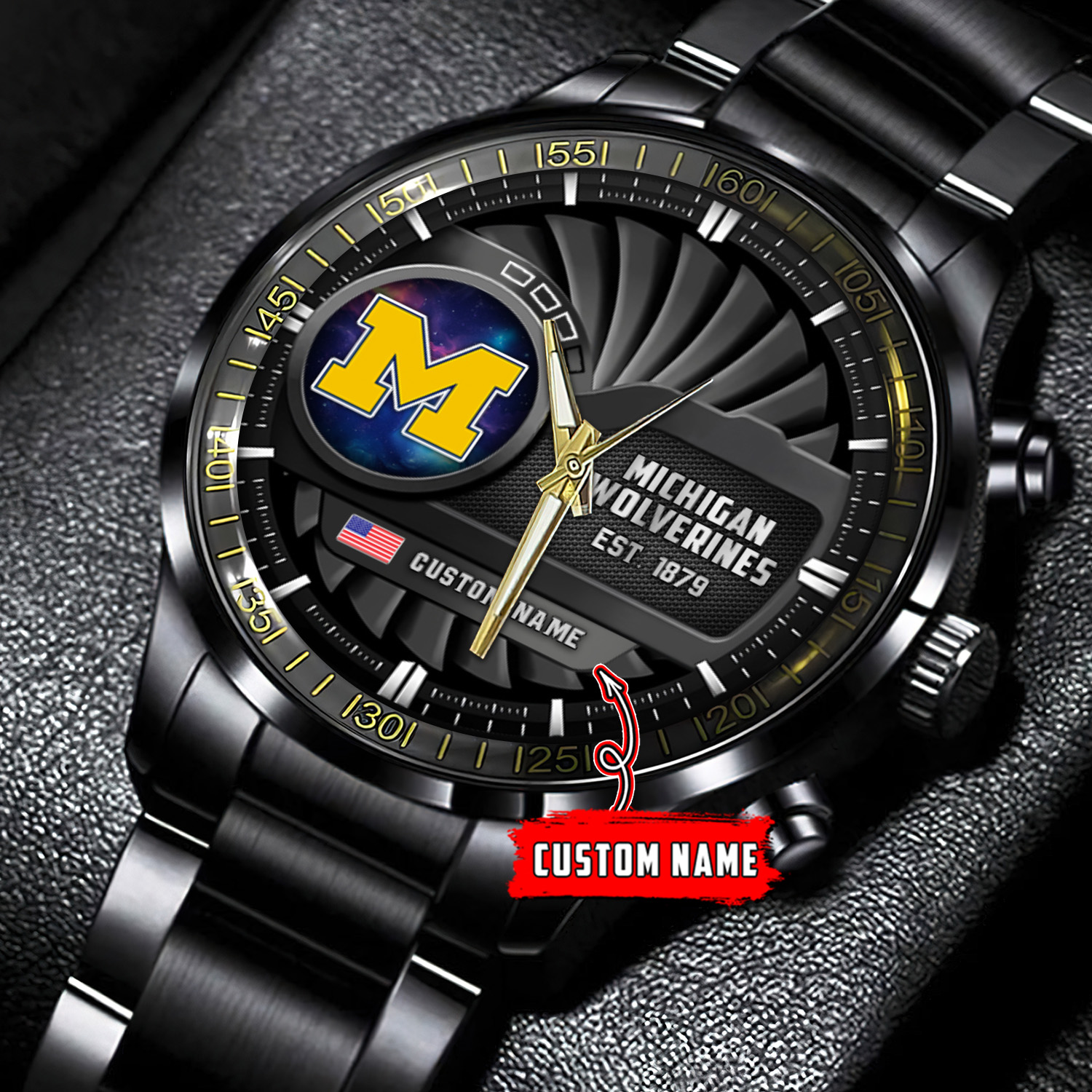 jwfancy michigan wolverines ncaa personalized black hand watch gift for fans bdkau