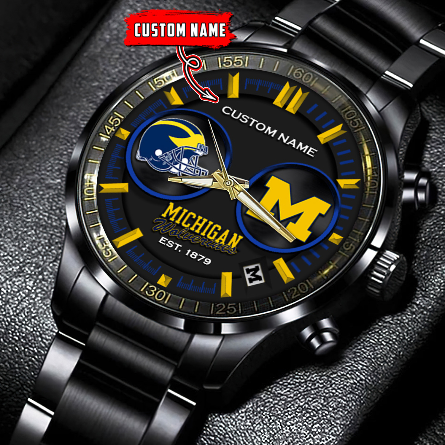 jwfancy michigan wolverines ncaa personalized black hand watch gift for fans i0mcx