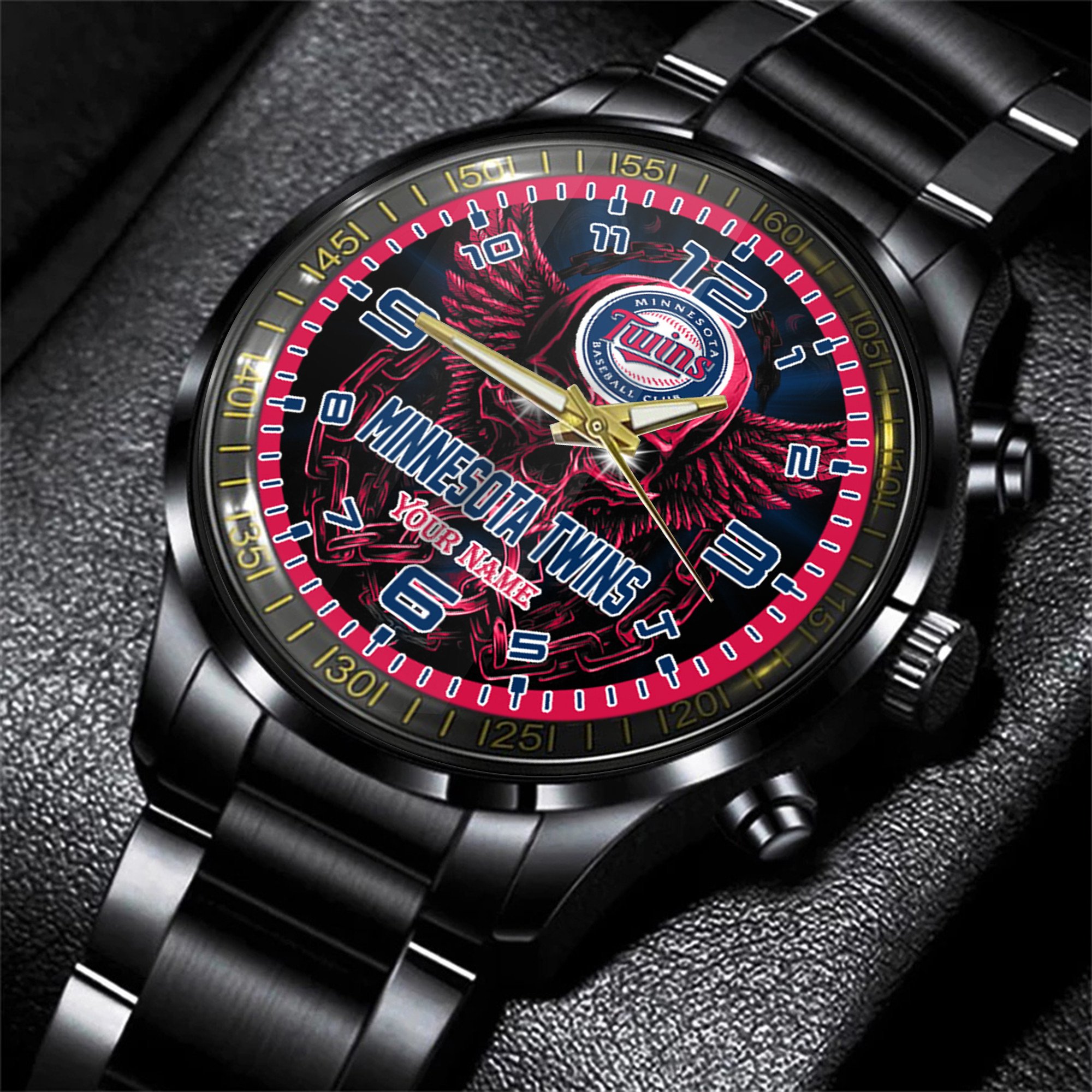 jwfancy minnesota twins mlb men hand watch personalized gift for fans k3vxx