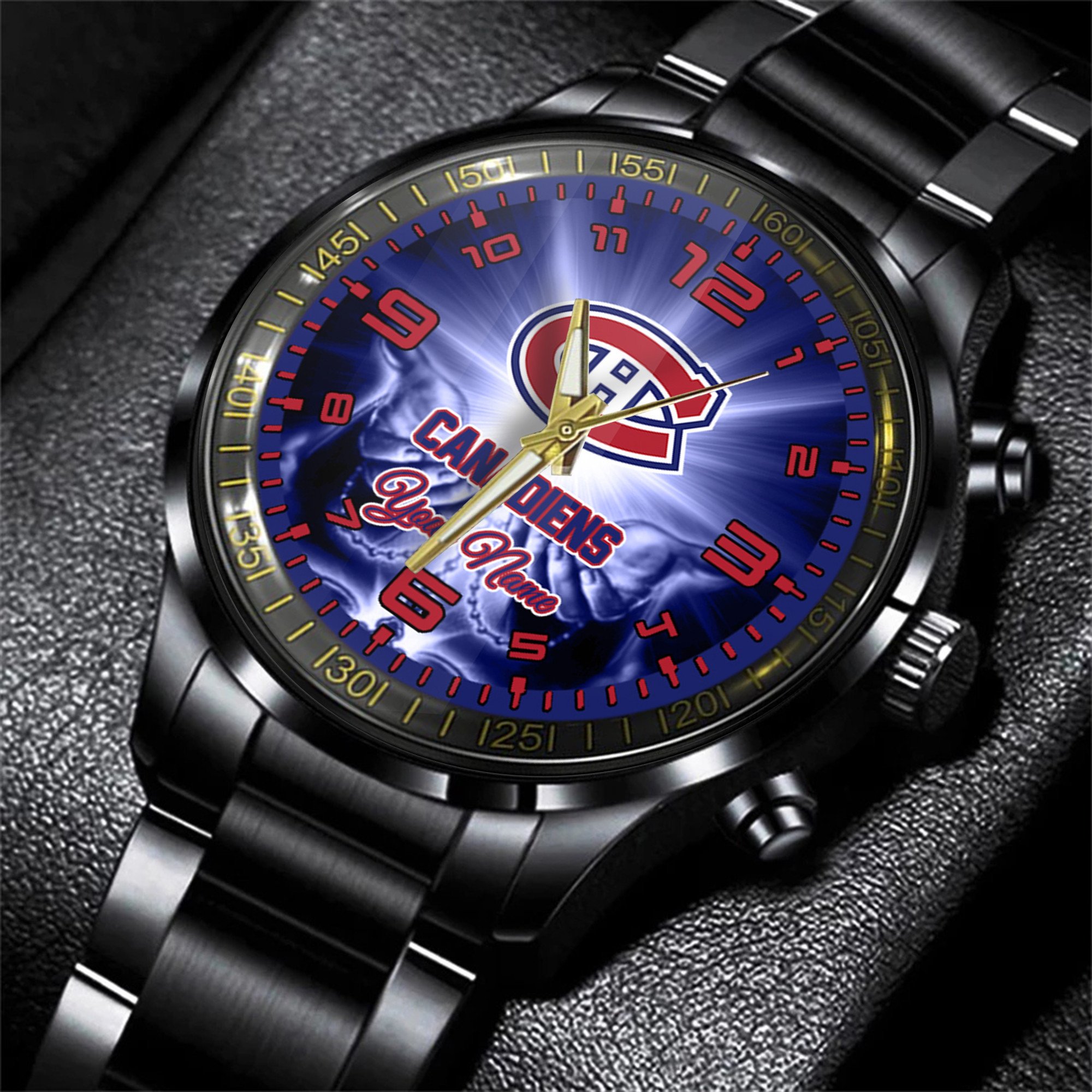 jwfancy montral canadiens nhl men black hand watch personalized gift for fans crqoo