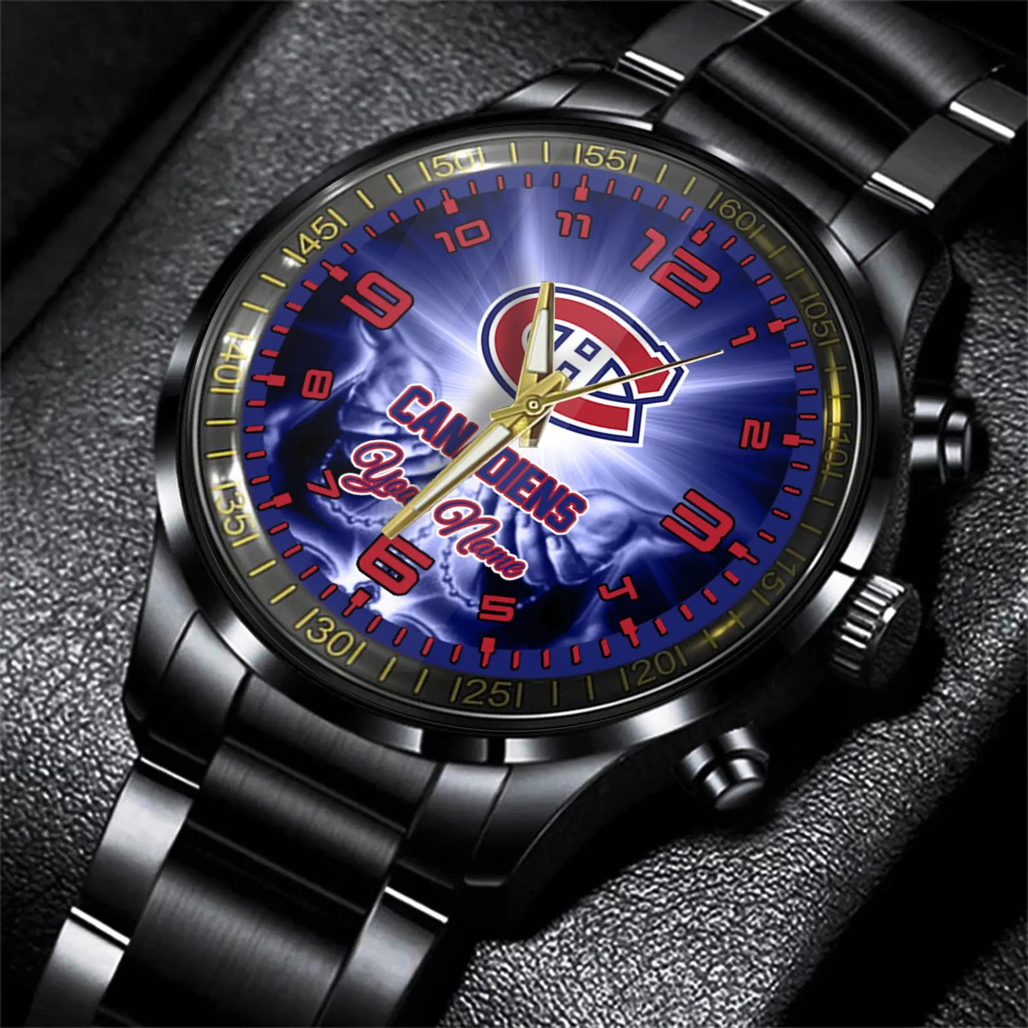 jwfancy montral canadiens nhl men black hand watch personalized gift for fans crqoo
