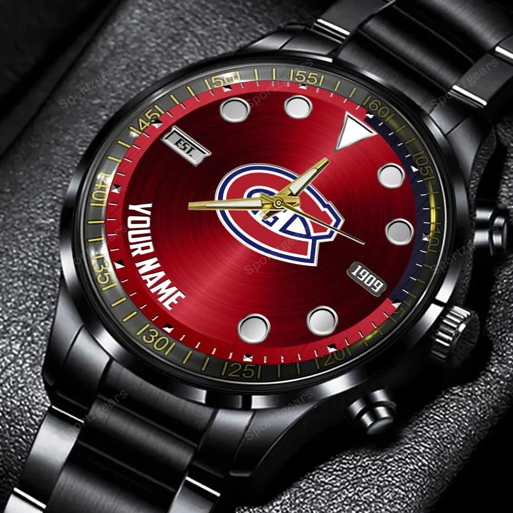 jwfancy montreal canadiens nhl personalized new black hand watch gift for fans ht2o3