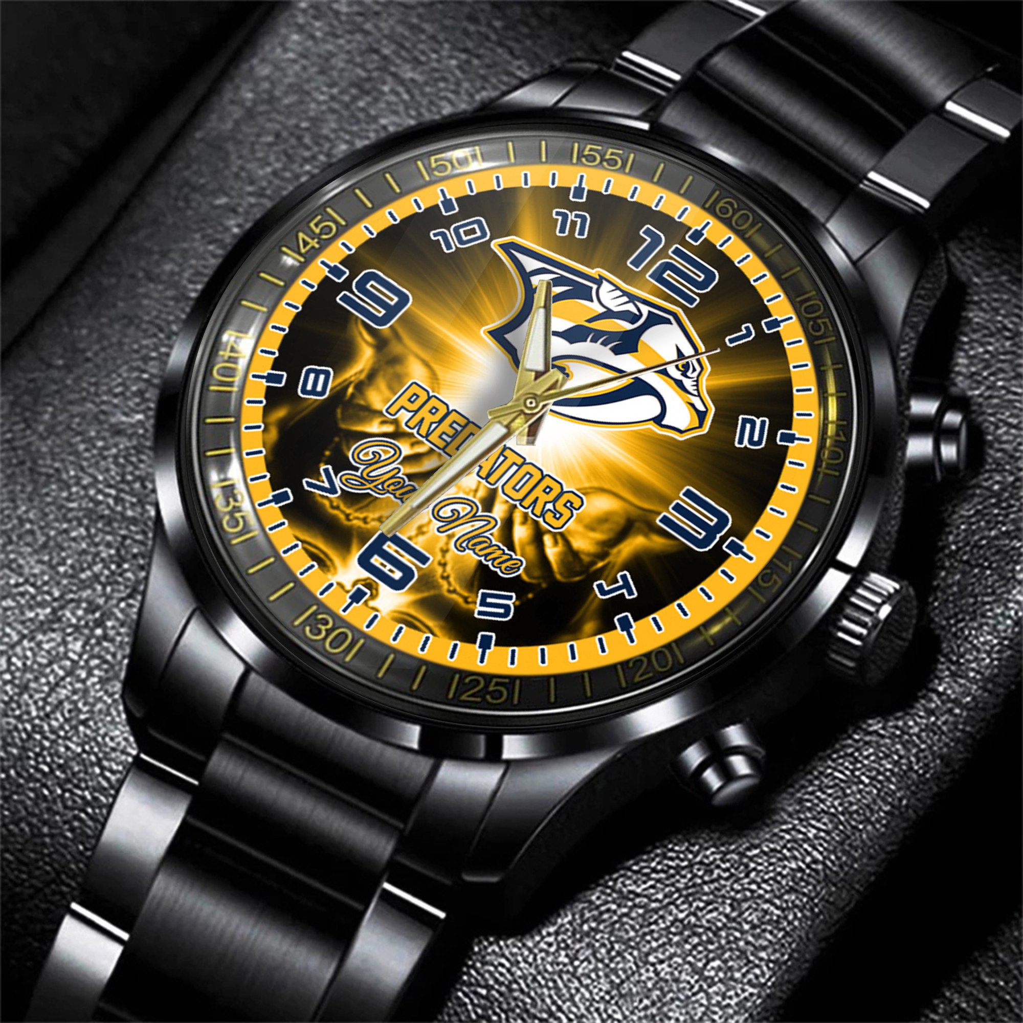 jwfancy nashville predators nhl men black hand watch personalized gift for fans tcifj