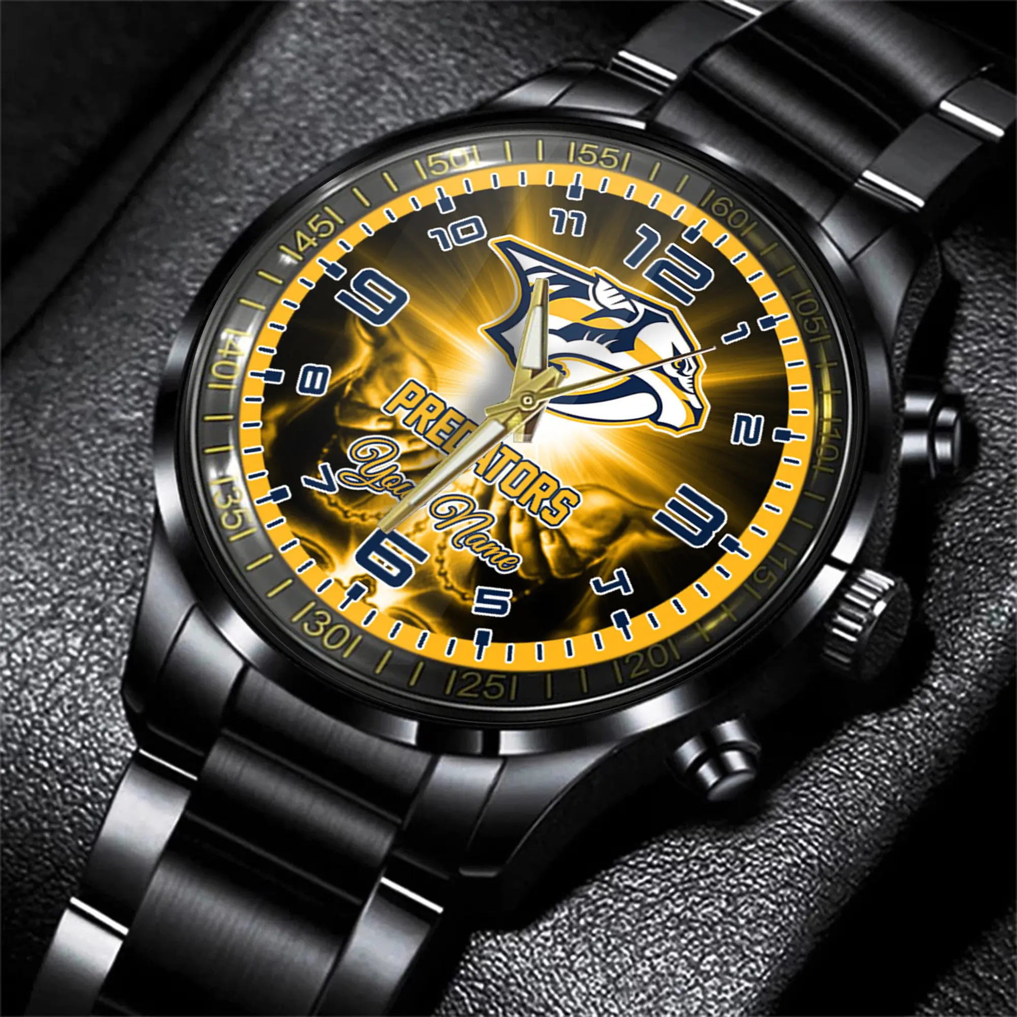 jwfancy nashville predators nhl men black hand watch personalized gift for fans tcifj