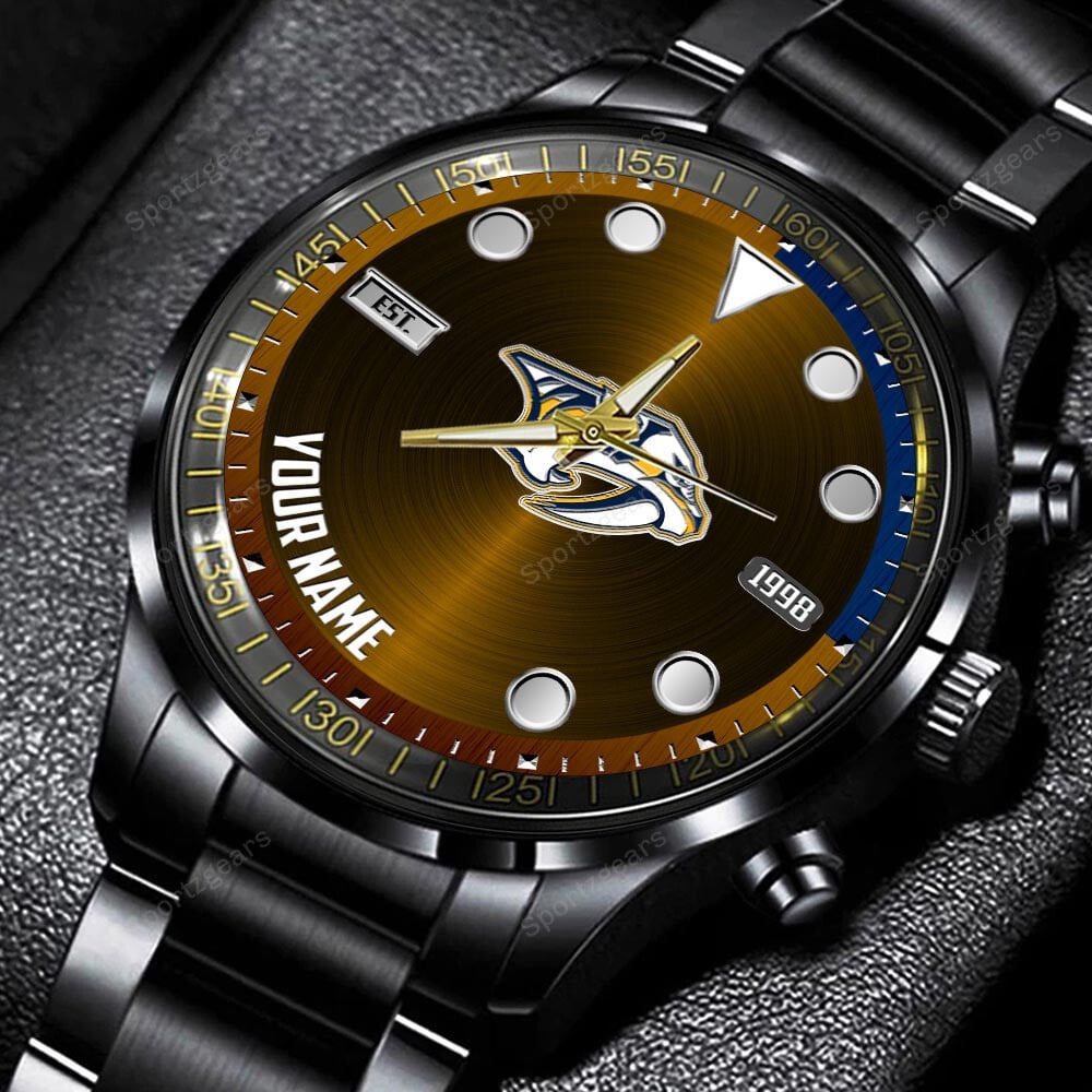 jwfancy nashville predators nhl personalized new black hand watch gift for fans s63ea