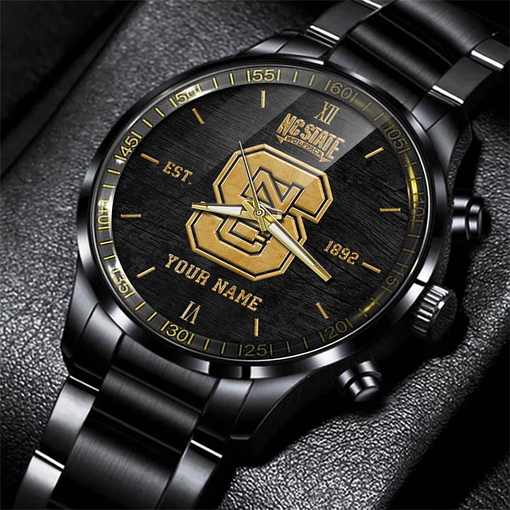 jwfancy nc state ncaa personalized black style hand watch gifts for fan wgwdq