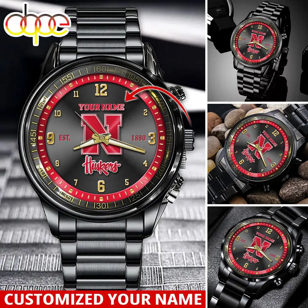 jwfancy nebraska cornhuskers ncaa personalized sport watch gift for fans for this season duugu