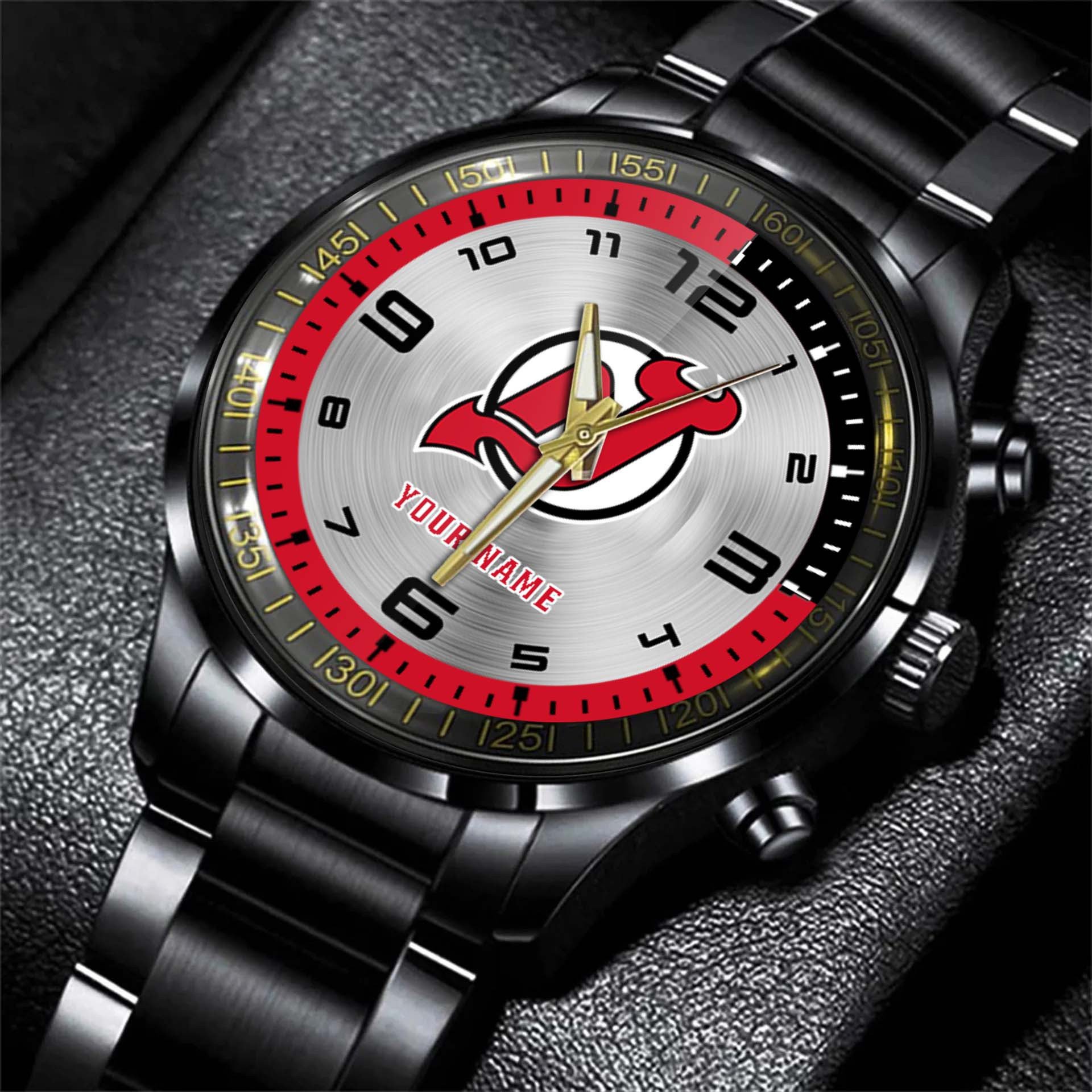 jwfancy new jersey devil nhl personalized fashion black hand watch gift for fans 4smzg