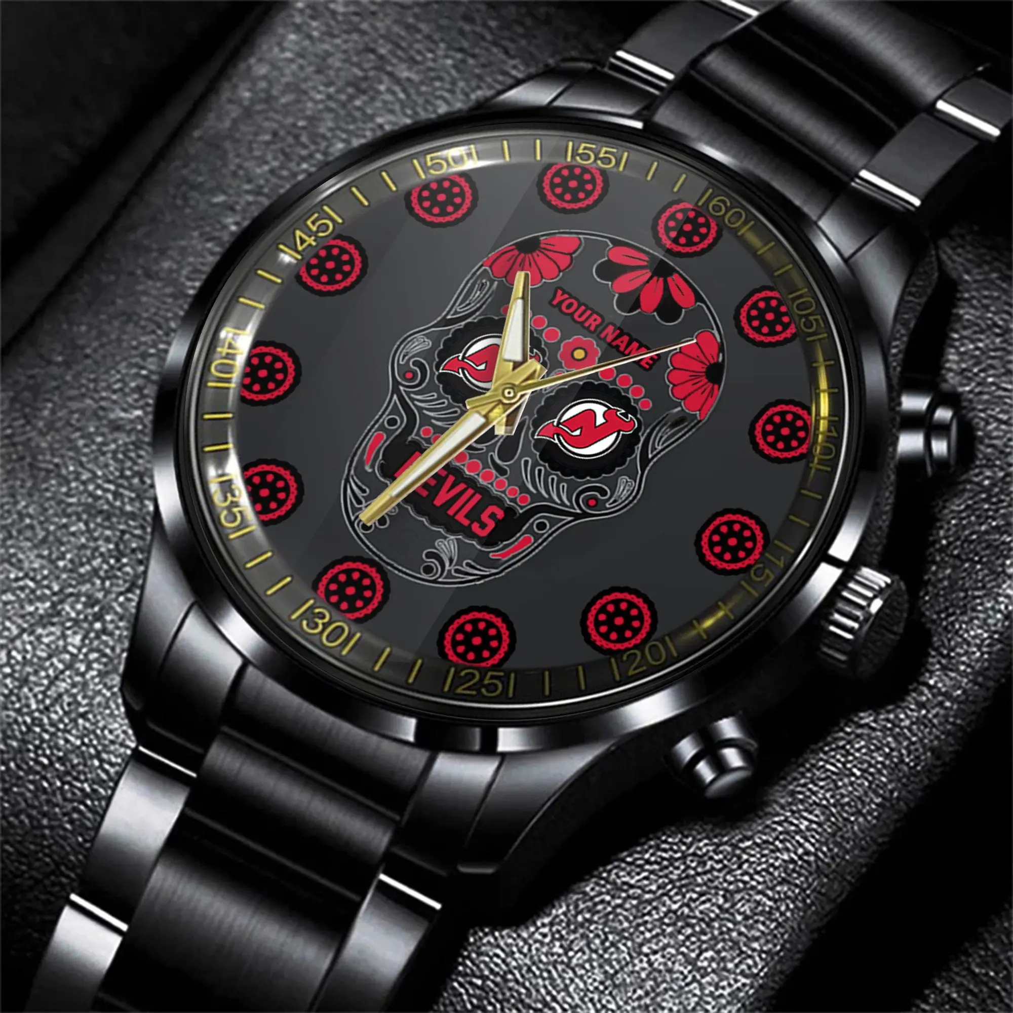 jwfancy new jersey devils nhl men black hand watch personalized gift for fans klfrj