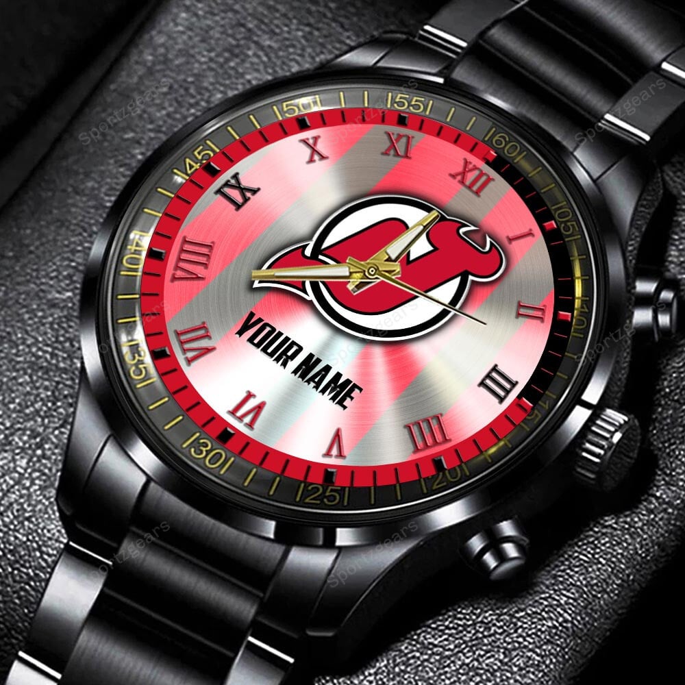 jwfancy new jersey devils nhl personalized new black hand watch gift for fans uny4a
