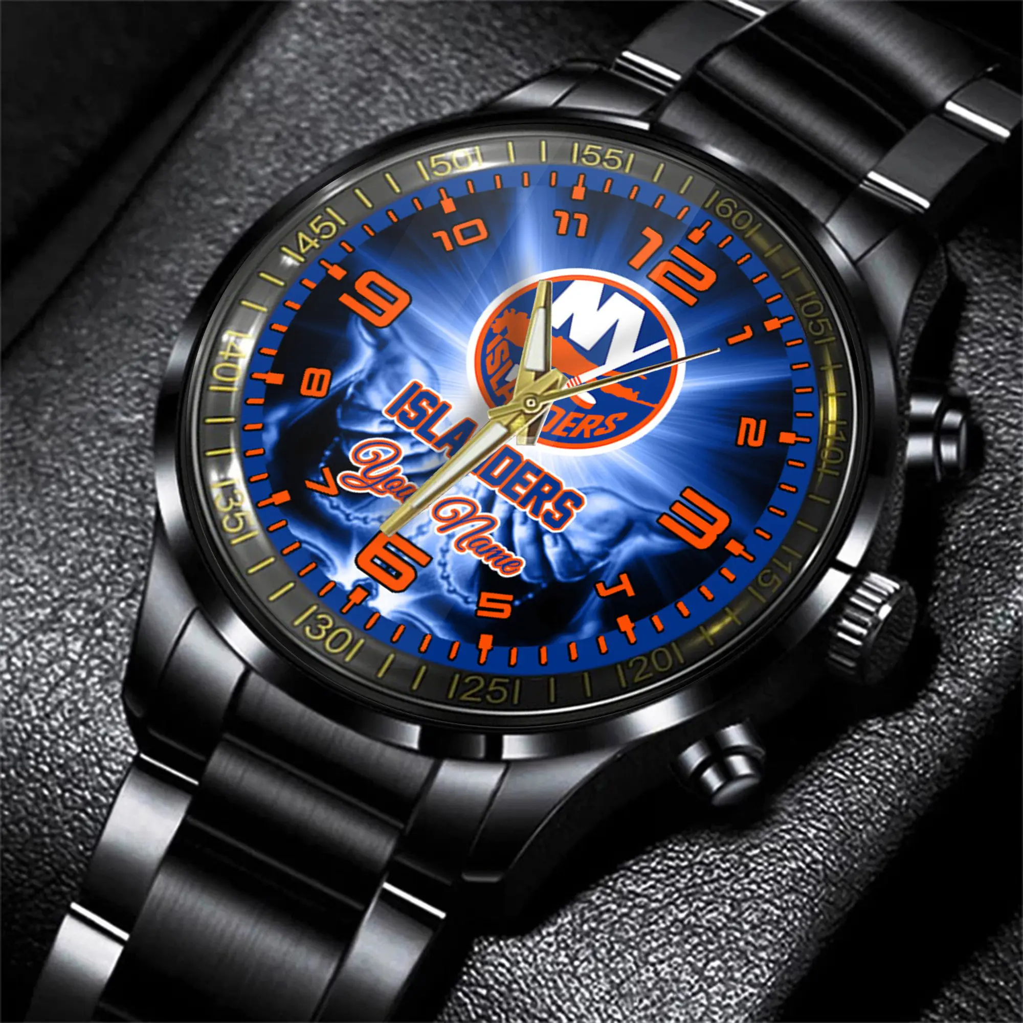 jwfancy new york islanders nhl men black hand watch personalized gift for fans j4e5a