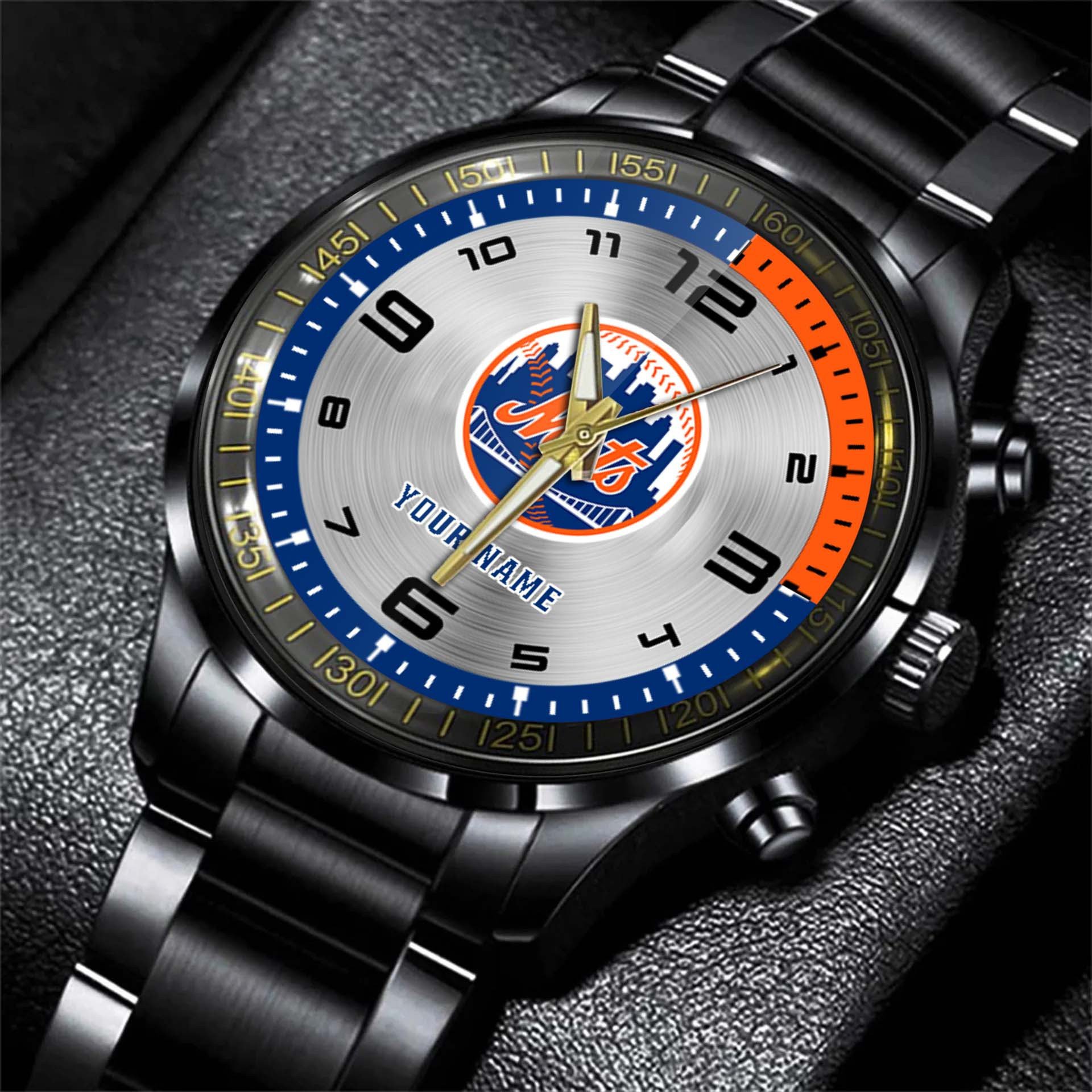 jwfancy new york mets mlb personalized style black hand watch gift f3xa3