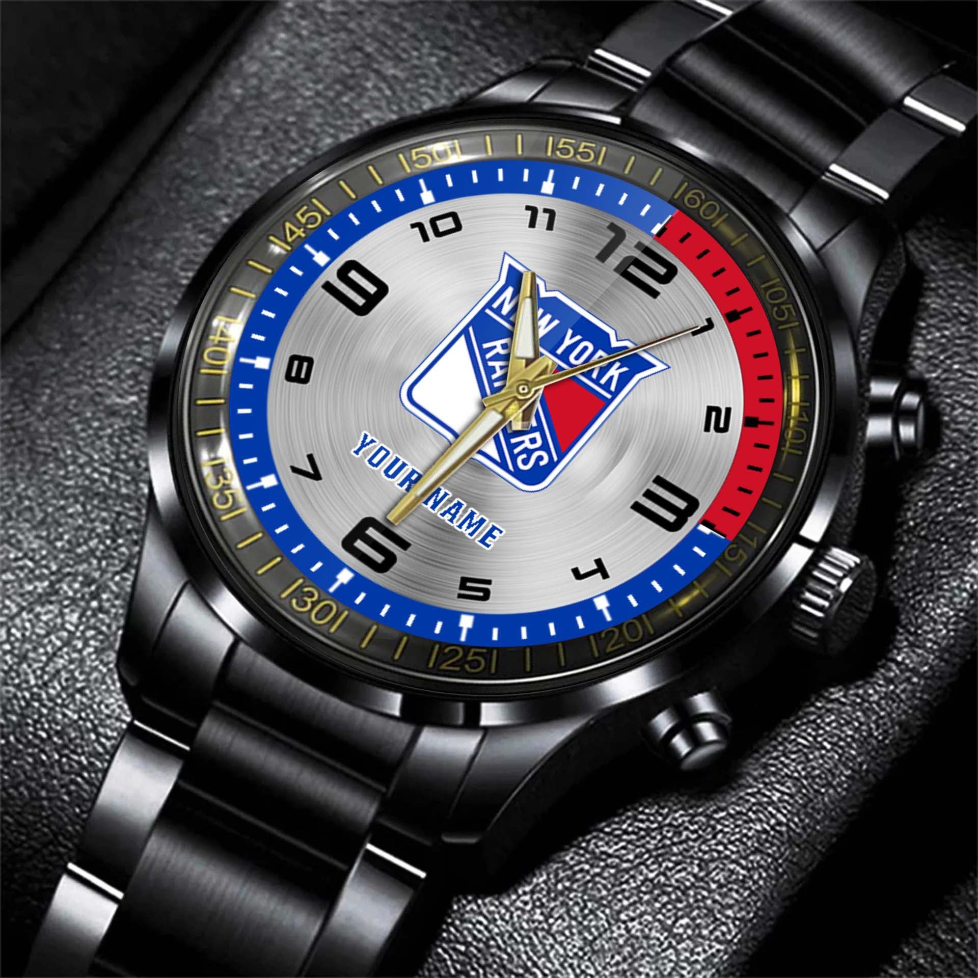 jwfancy new york ranger nhl personalized fashion black hand watch gift for fans timpd