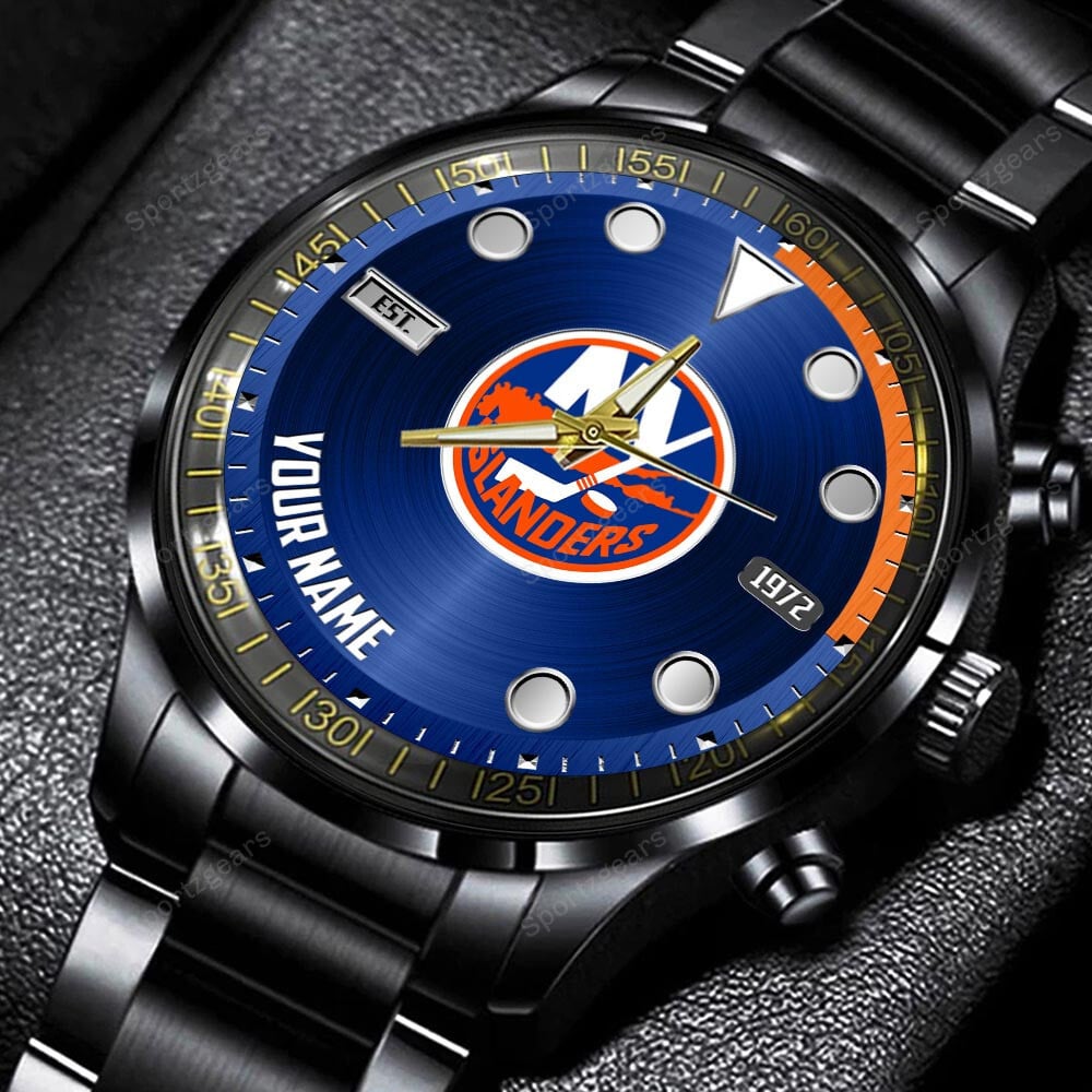 jwfancy ny islanders nhl personalized new black hand watch gift for fans jwdwc