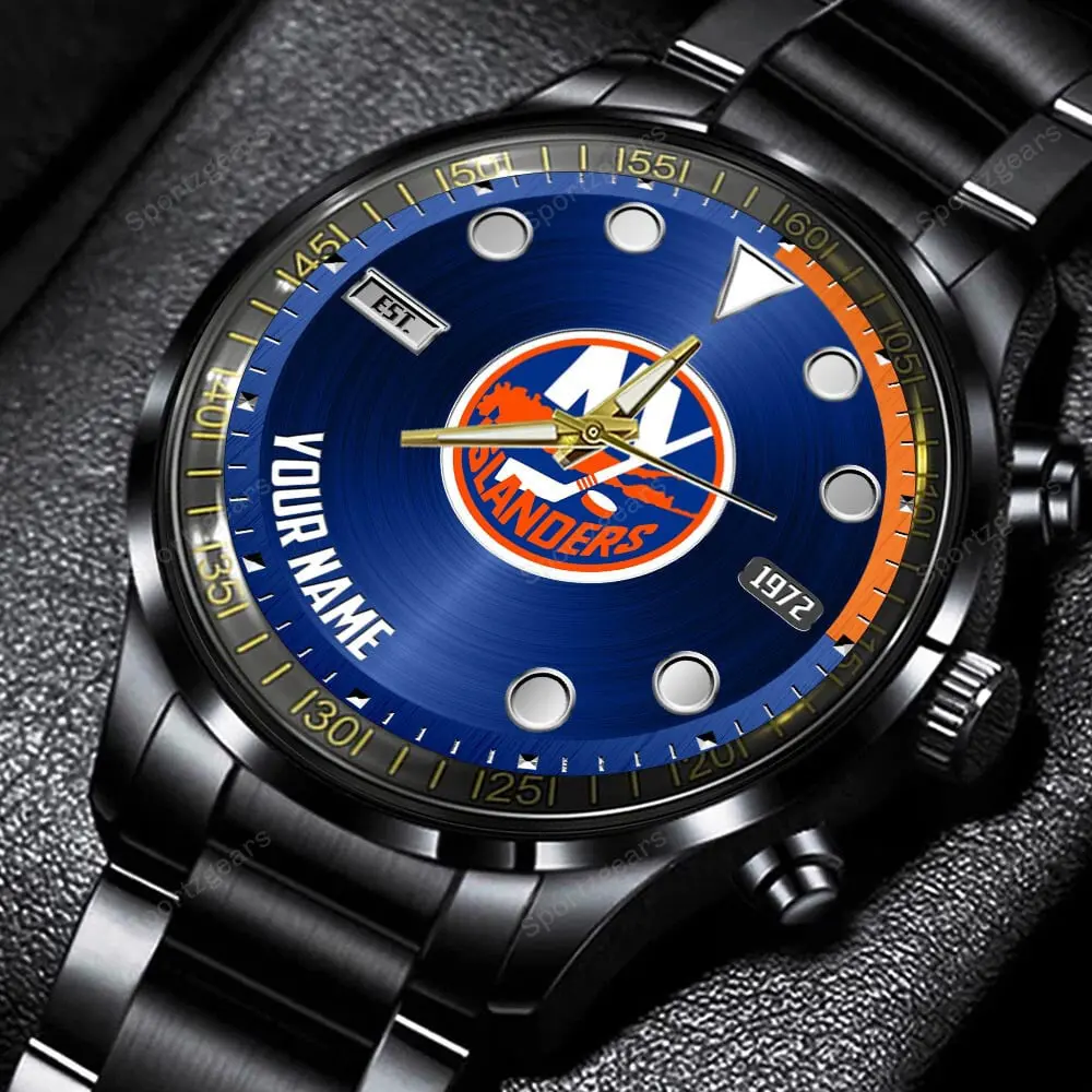 jwfancy ny islanders nhl personalized new black hand watch gift for fans jwdwc