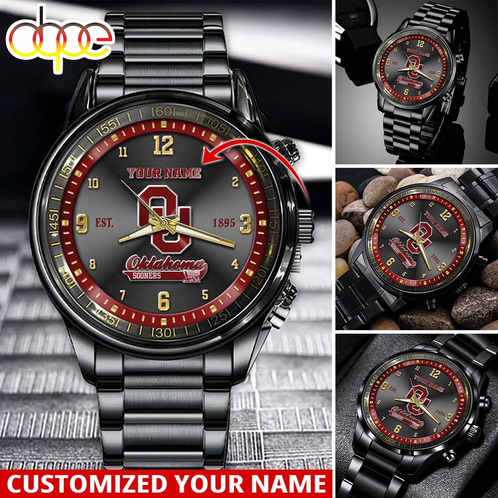 jwfancy oklahoma sooners ncaa personalized sport watch gift for fans for this season 6ezdv
