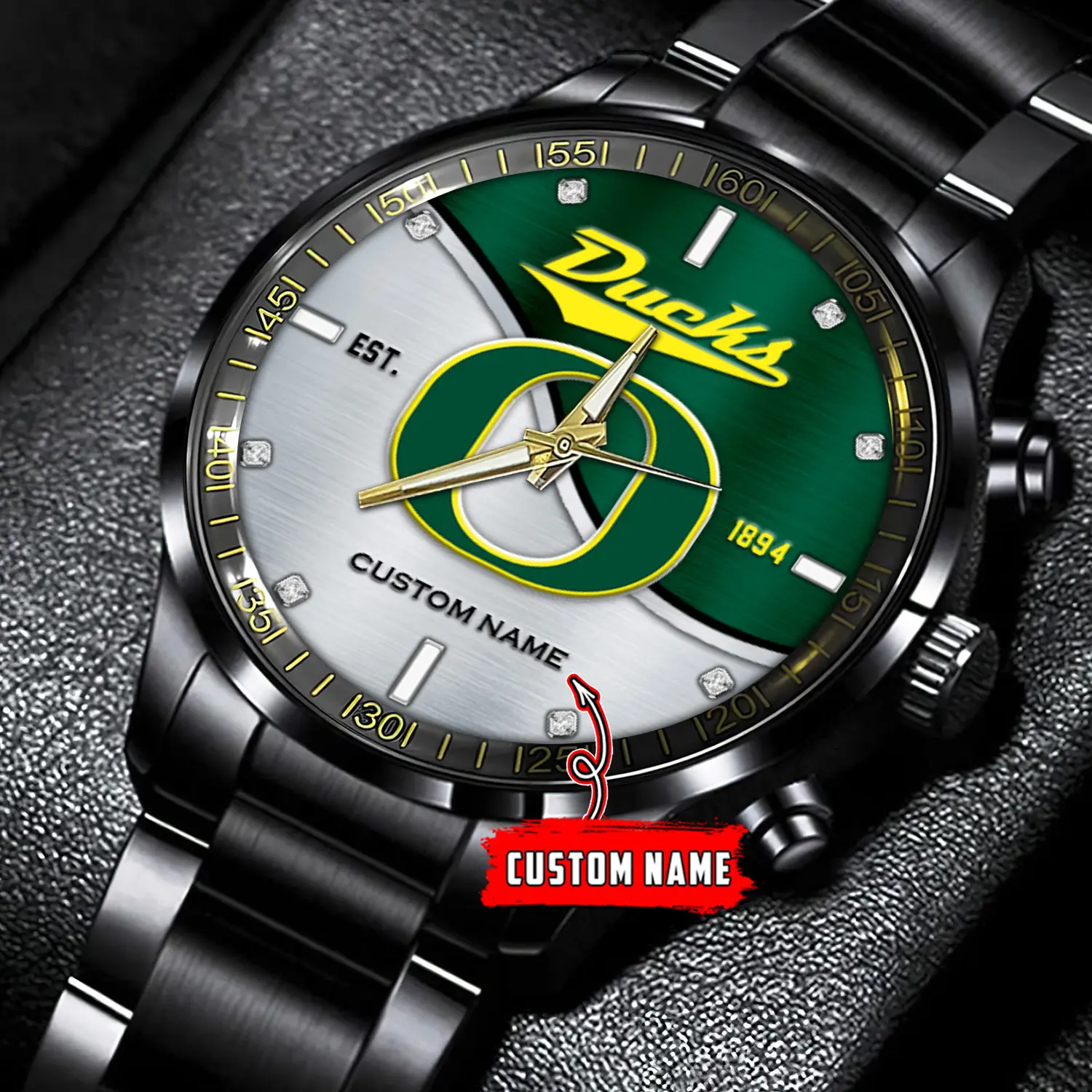 jwfancy oregon ducks ncaa personalized black stainless steel watch gift for fans aviqi