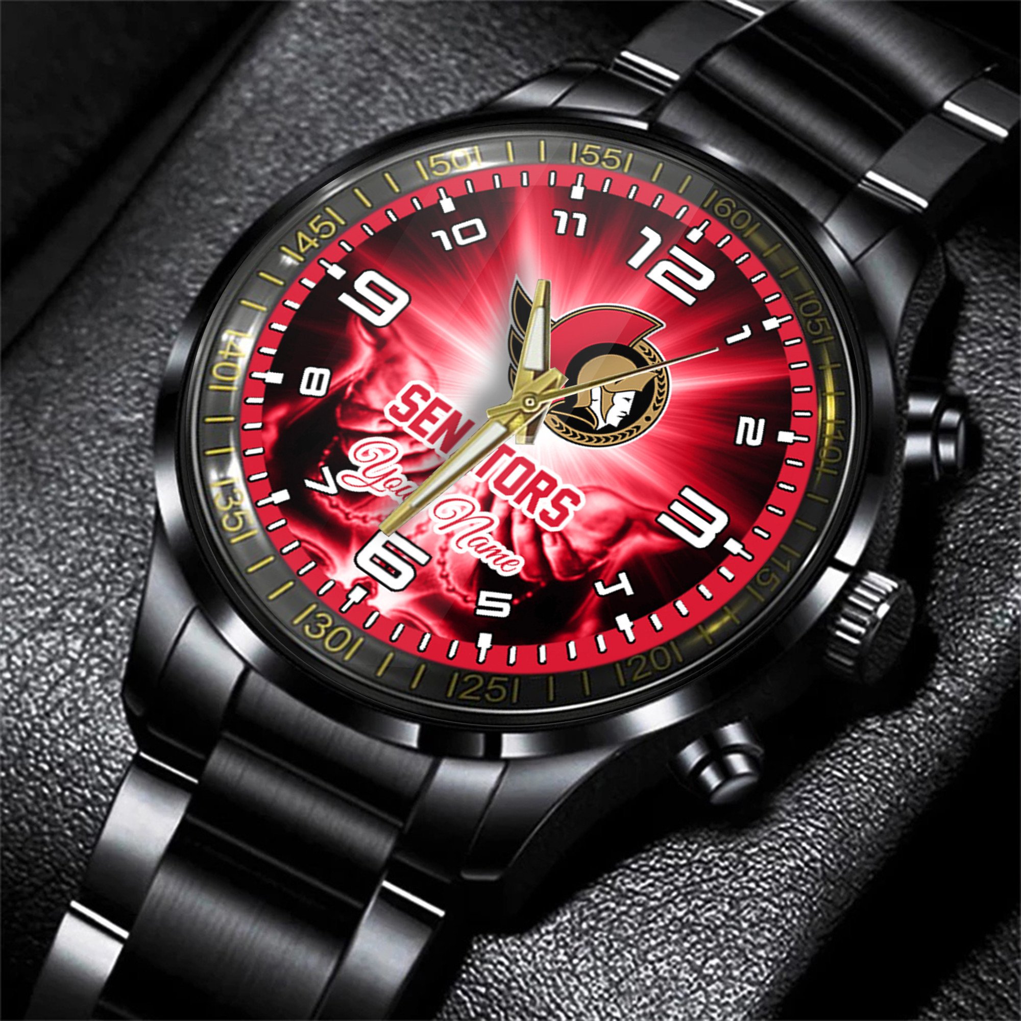 jwfancy ottawa senators nhl men black hand watch personalized gift for fans txumd