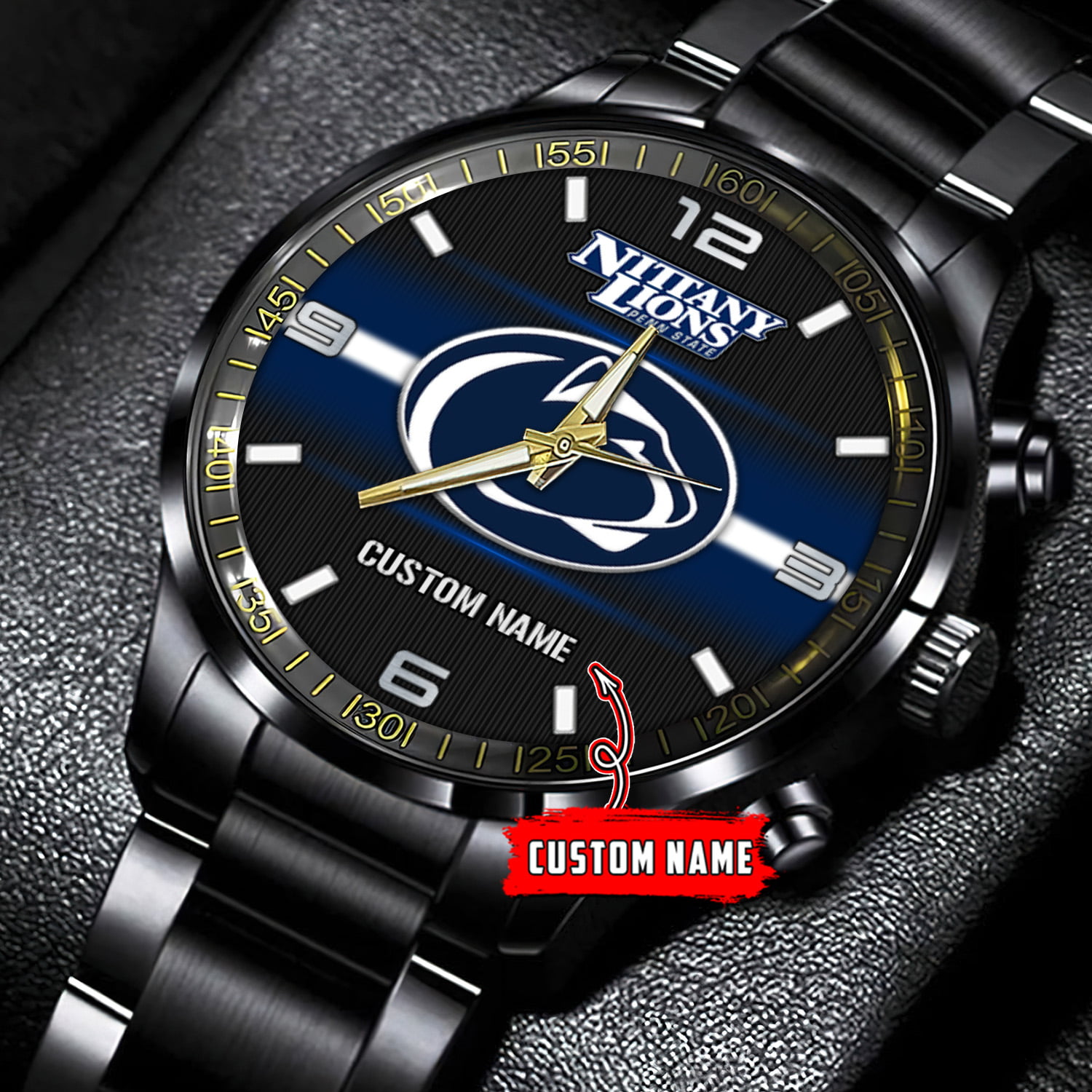 jwfancy penn state nittany lions ncaa personalized black stainless steel watch gift for fans ssqyr