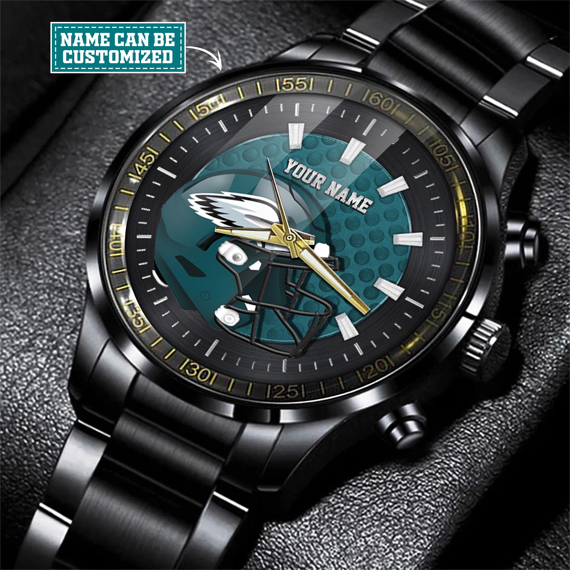 jwfancy philadelphia eagles nfl personalized black hand watch gift for fans mznvd