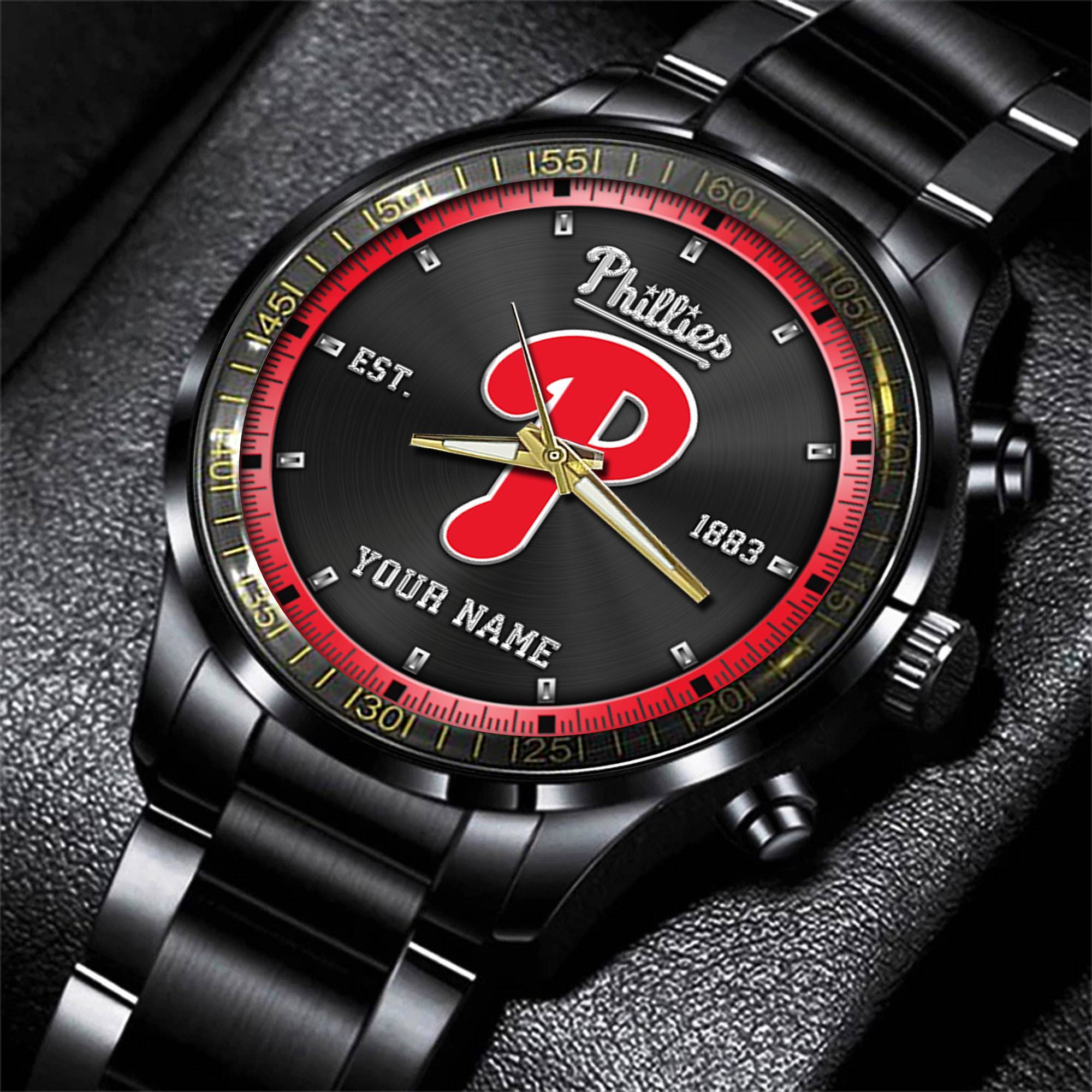 jwfancy philadelphia phillies mlb personalized black style hand watch gifts for fan rh3wp