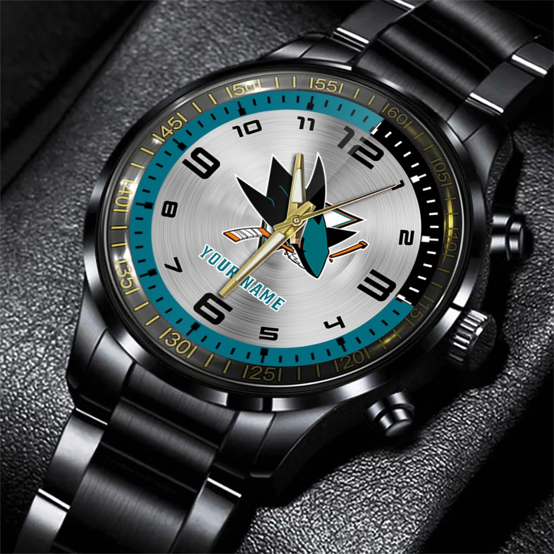 jwfancy san jose shark nhl personalized fashion black hand watch gift for fans fnv7p