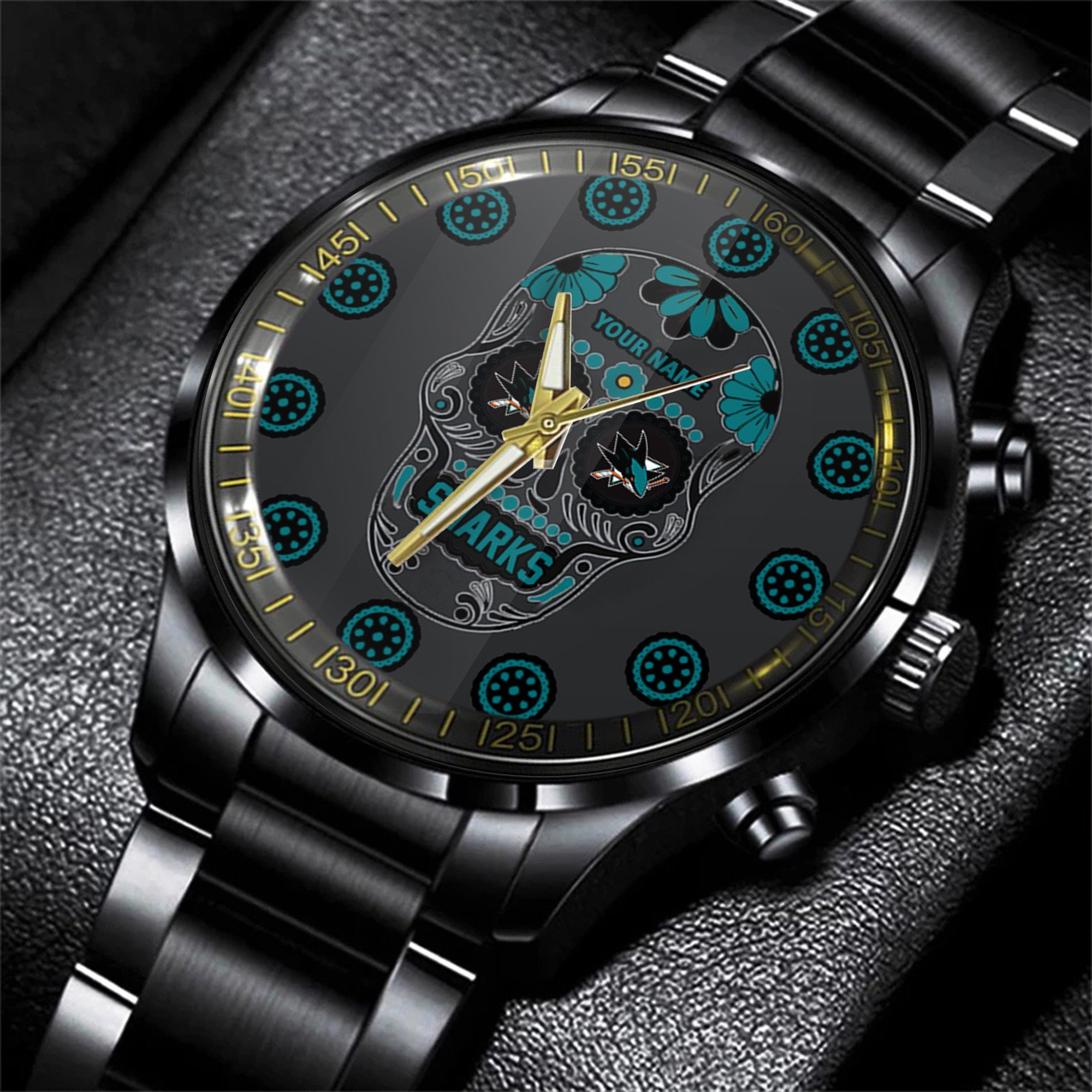 jwfancy san jose sharks nhl men black hand watch personalized gift for fans vbgbe