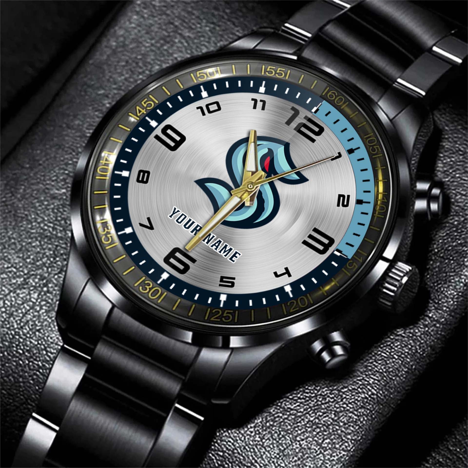 jwfancy seattle krake nhl personalized fashion black hand watch gift for fans mq6fp