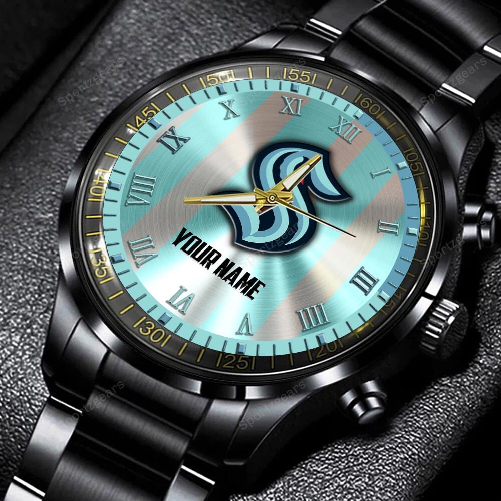 jwfancy seattle kraken nhl personalized new black hand watch gift for fans xoqza