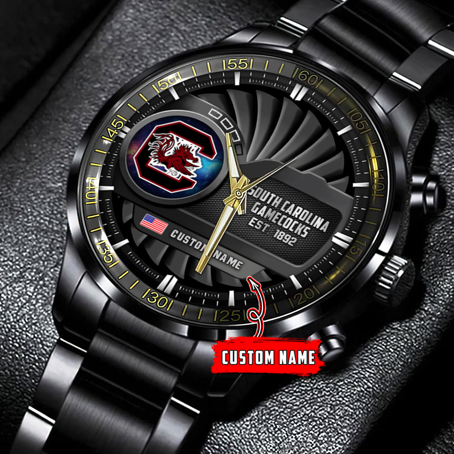 jwfancy south carolina gamecocks ncaa personalized black hand watch gift for fans ioeta