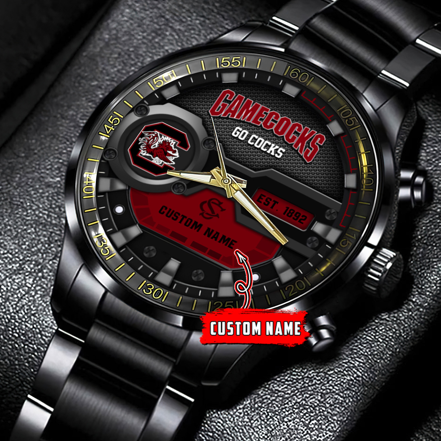 jwfancy south carolina gamecocks ncaa personalized black hand watch gift for fans rps7s