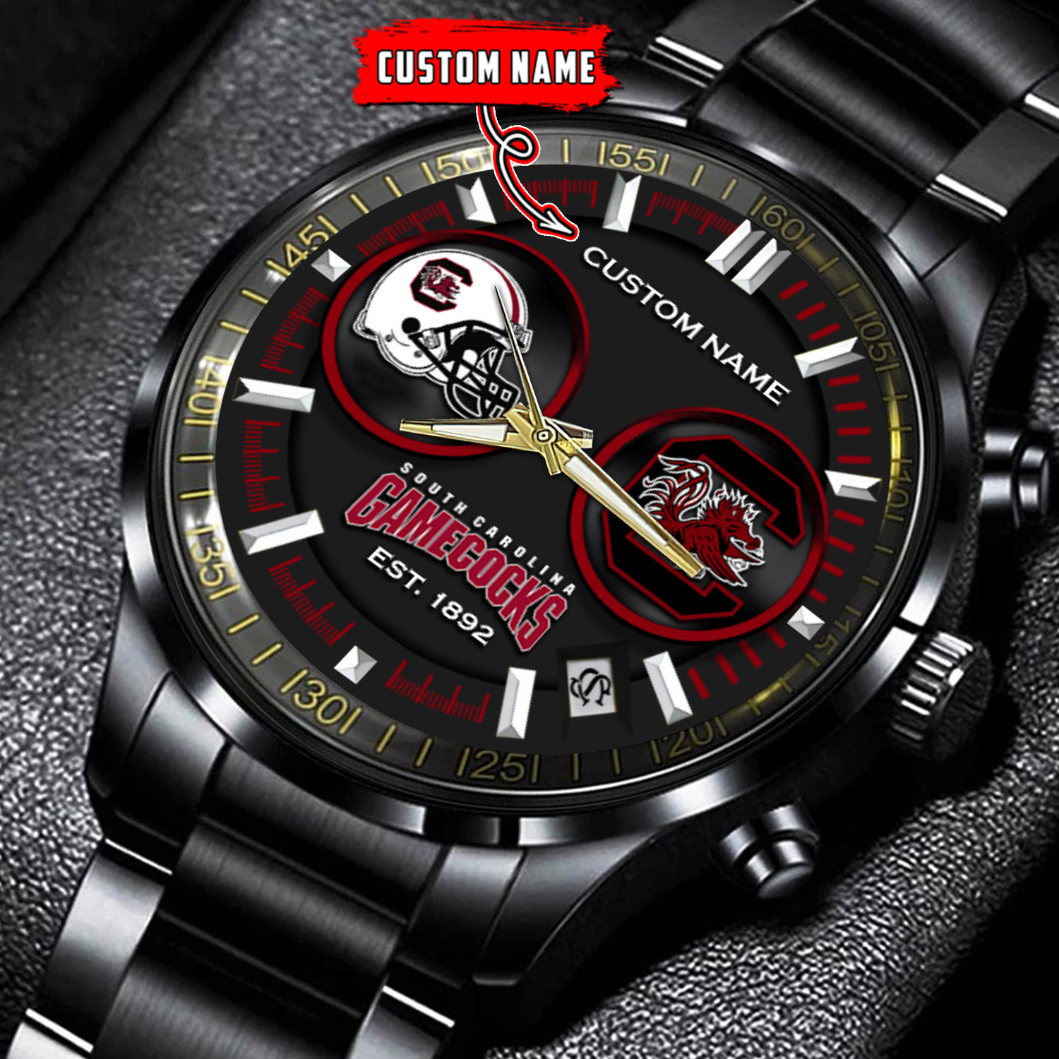 jwfancy south carolina gamecocks ncaa personalized black hand watch gift for fans wvh8a