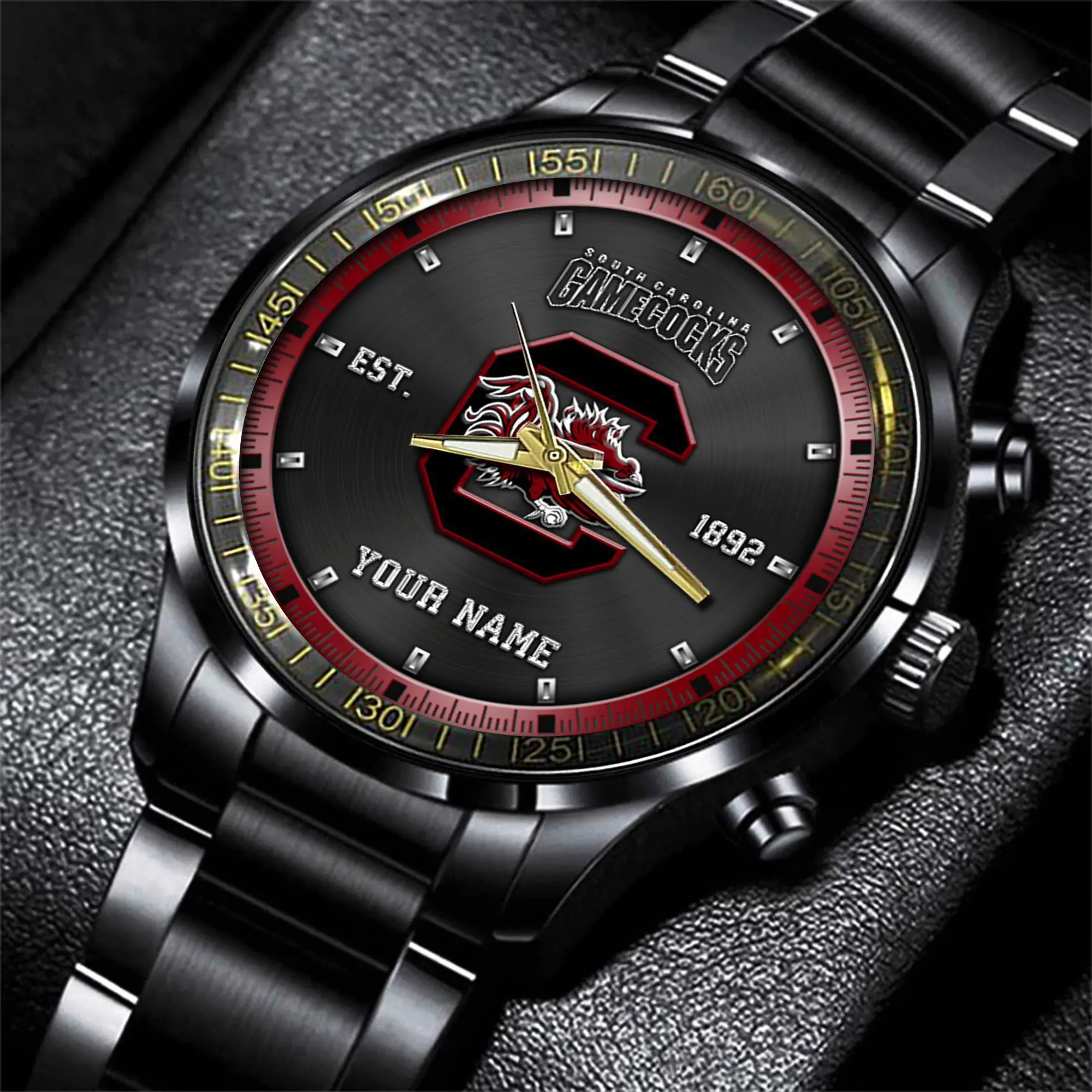 jwfancy south carolina gamecocks ncaa personalized black style hand watch gifts for fan bsiqr