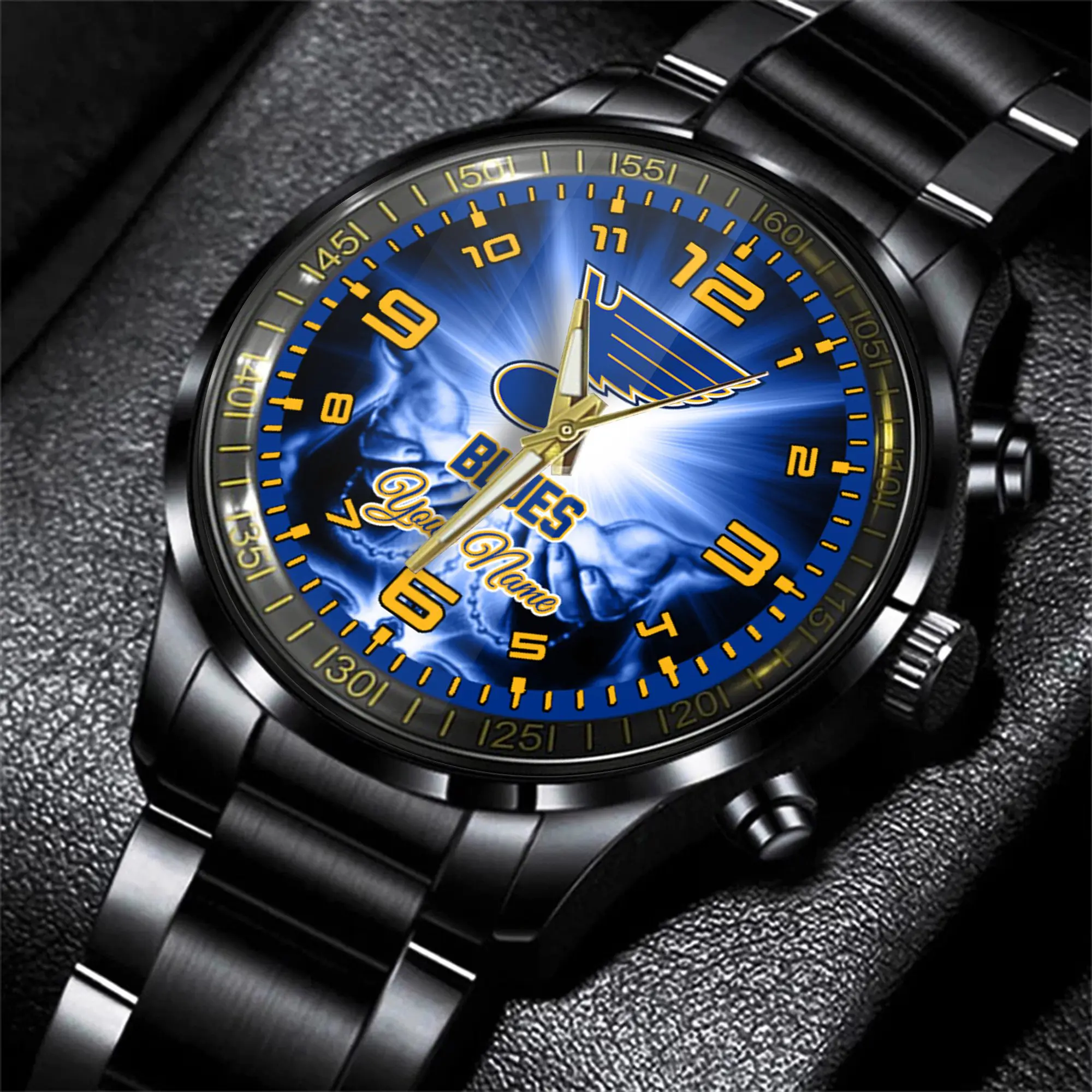 jwfancy st louis blues nhl men black hand watch personalized gift for fans gfjsu