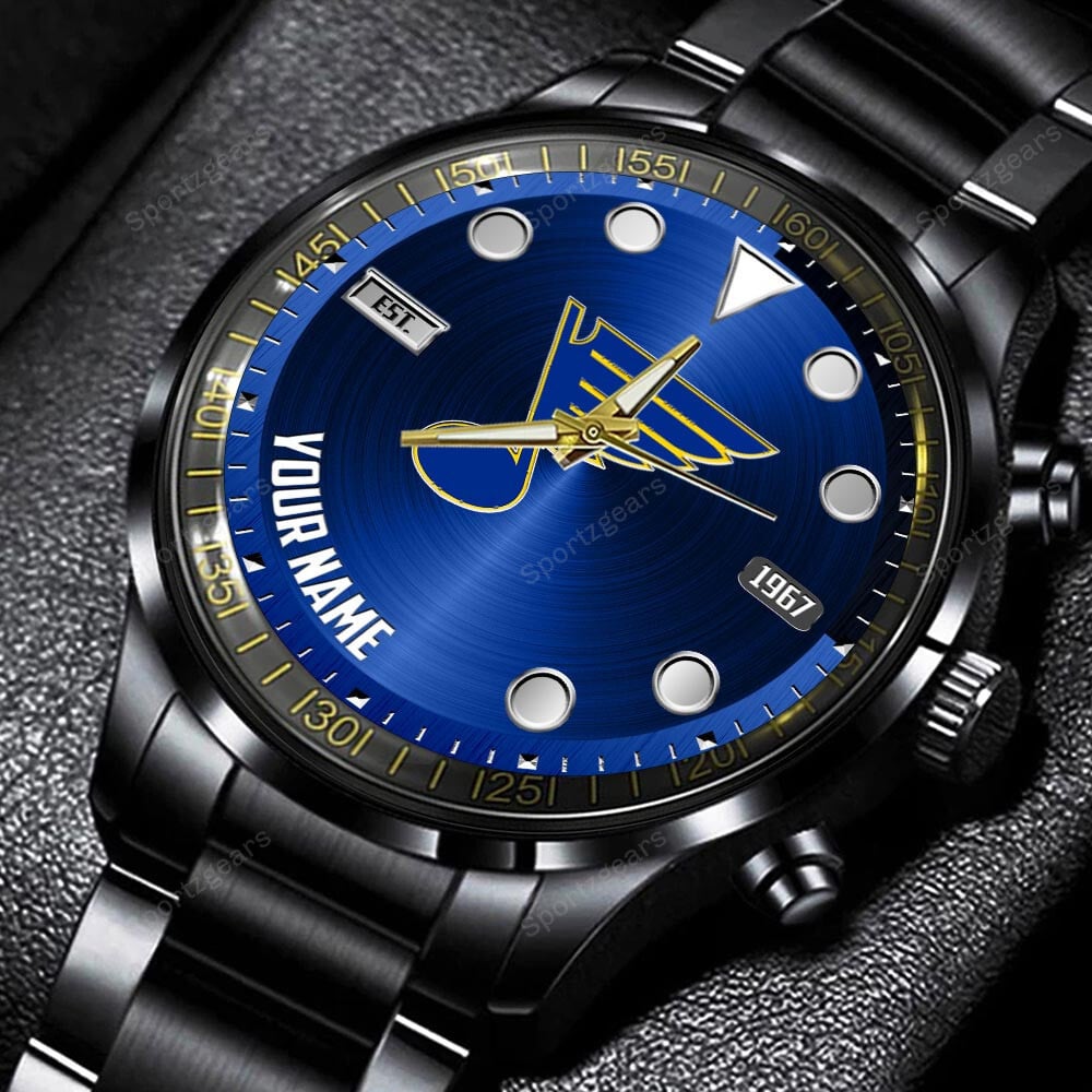 jwfancy st louis blues nhl personalized new black hand watch gift for fans xbgll